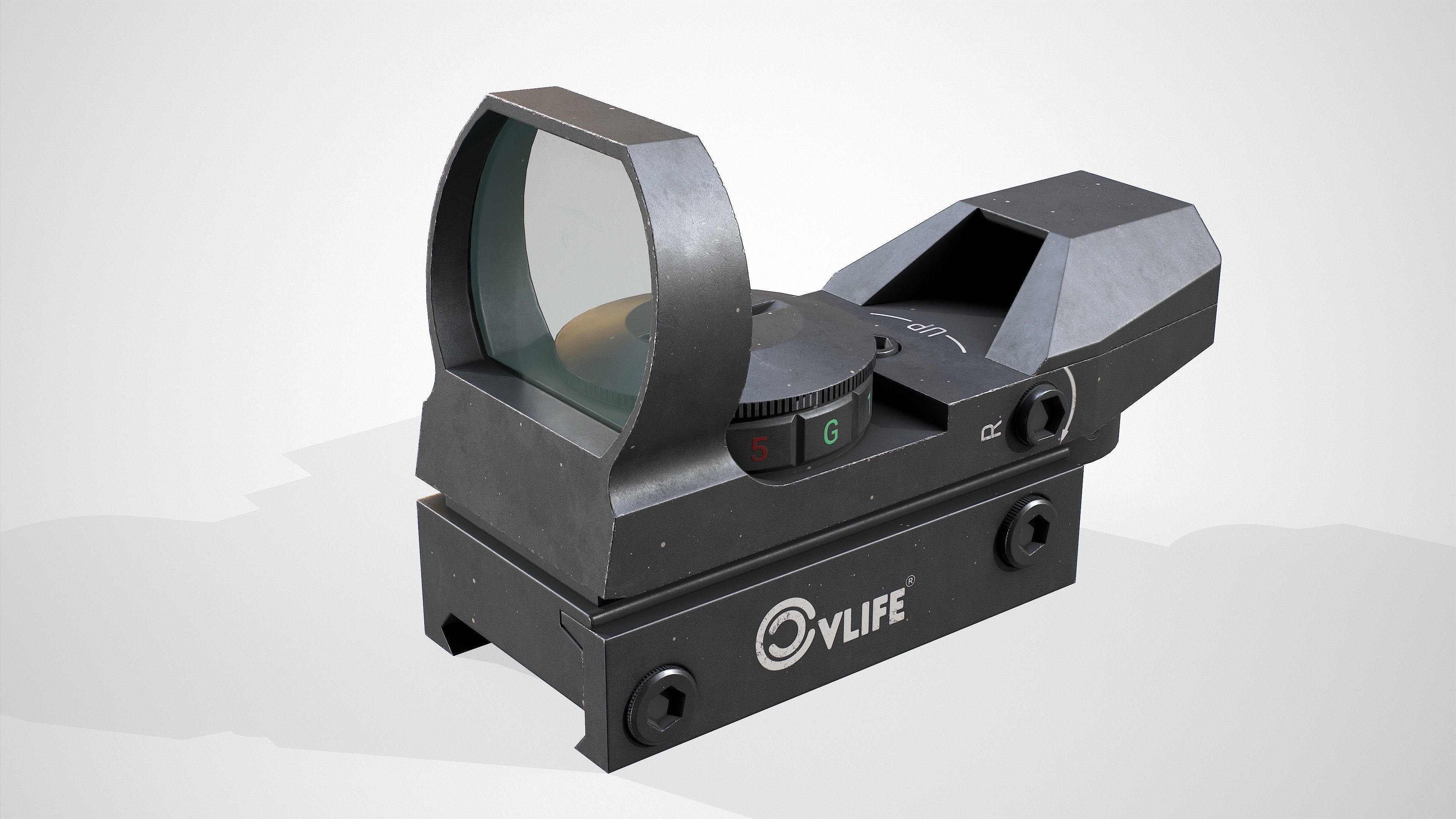 CVLIFE Reflex Red Dot Sight Low-poly 3D model_2