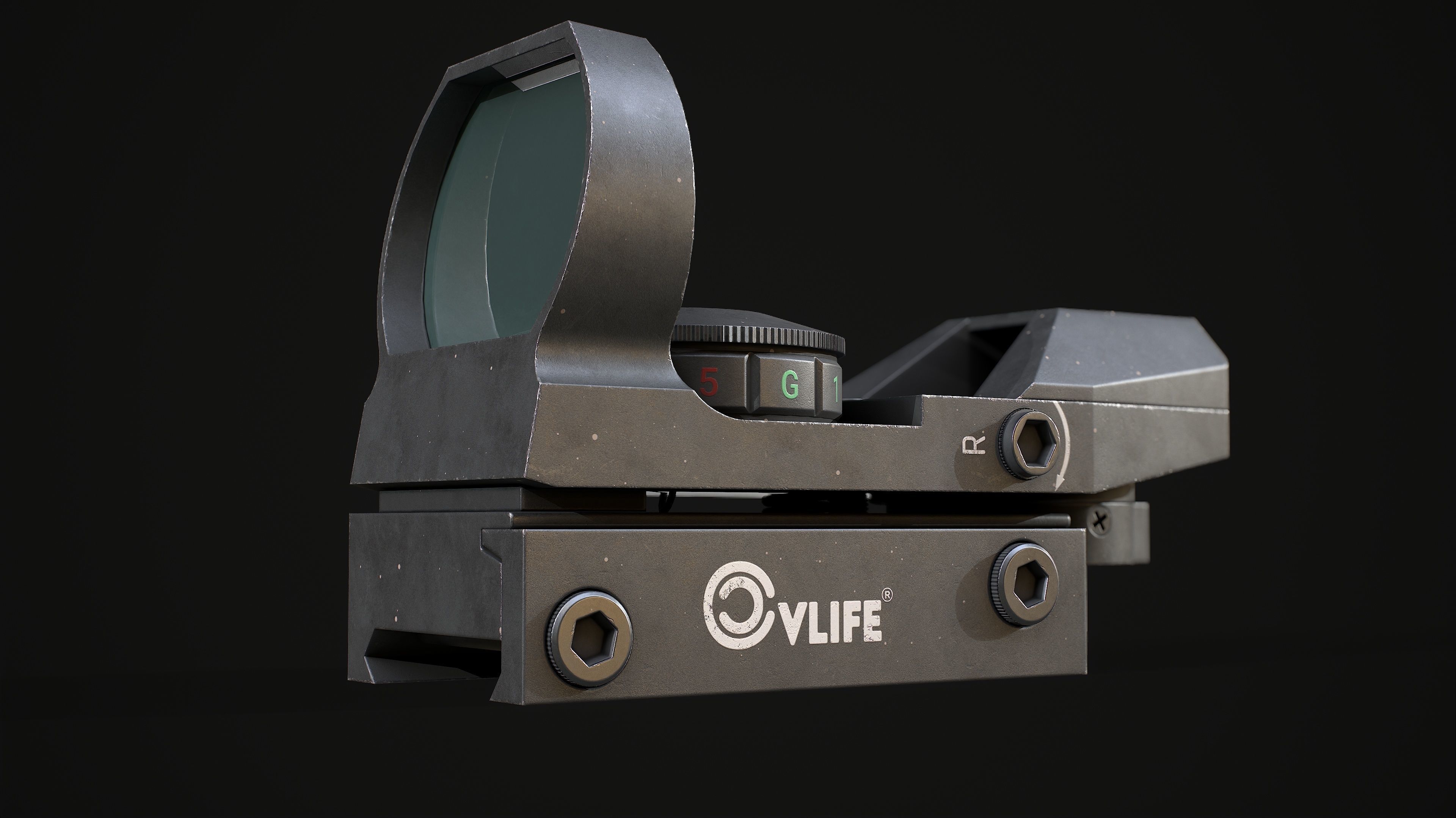 CVLIFE Reflex Red Dot Sight Low-poly 3D model_21