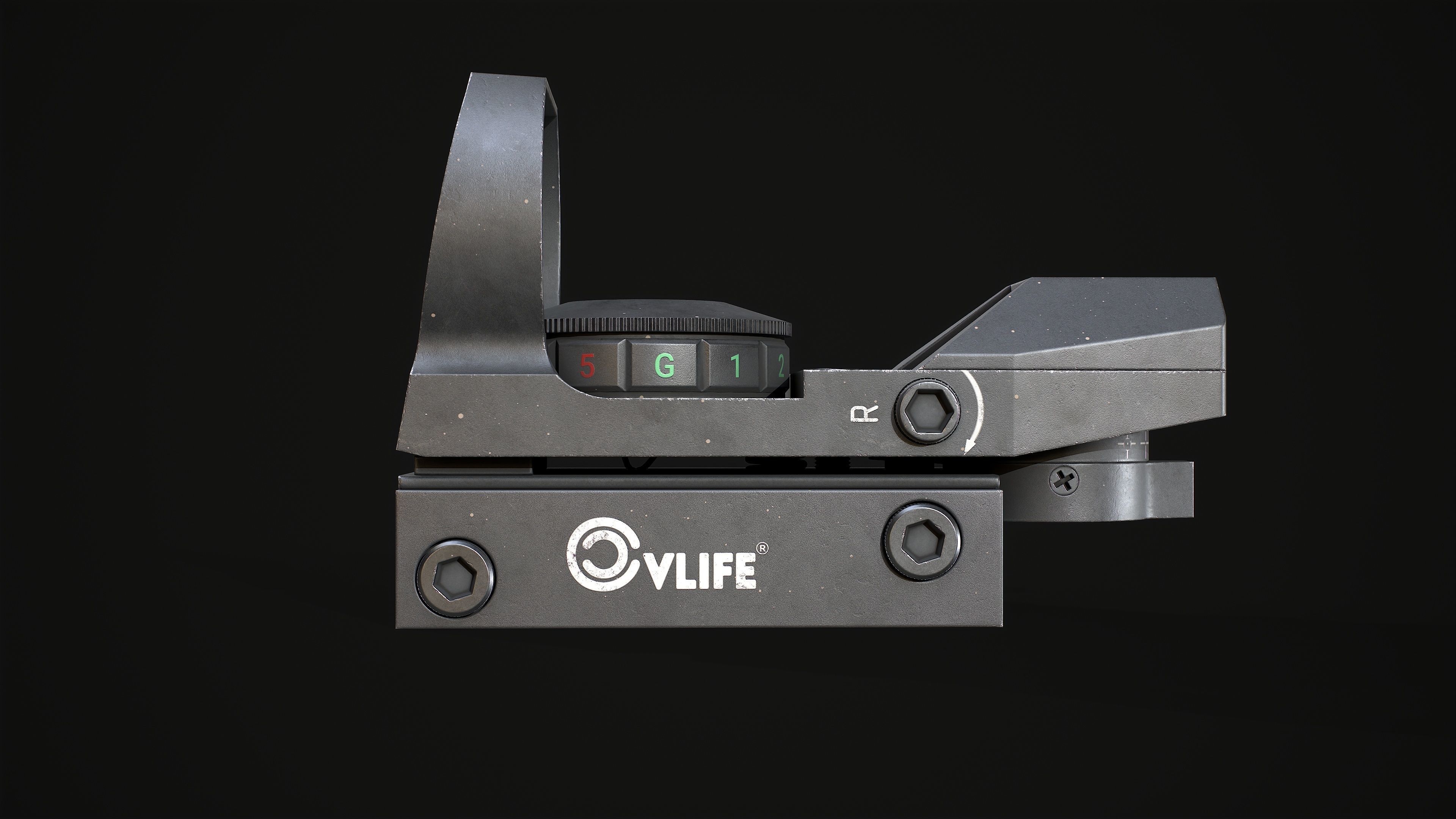 CVLIFE Reflex Red Dot Sight Low-poly 3D model_6