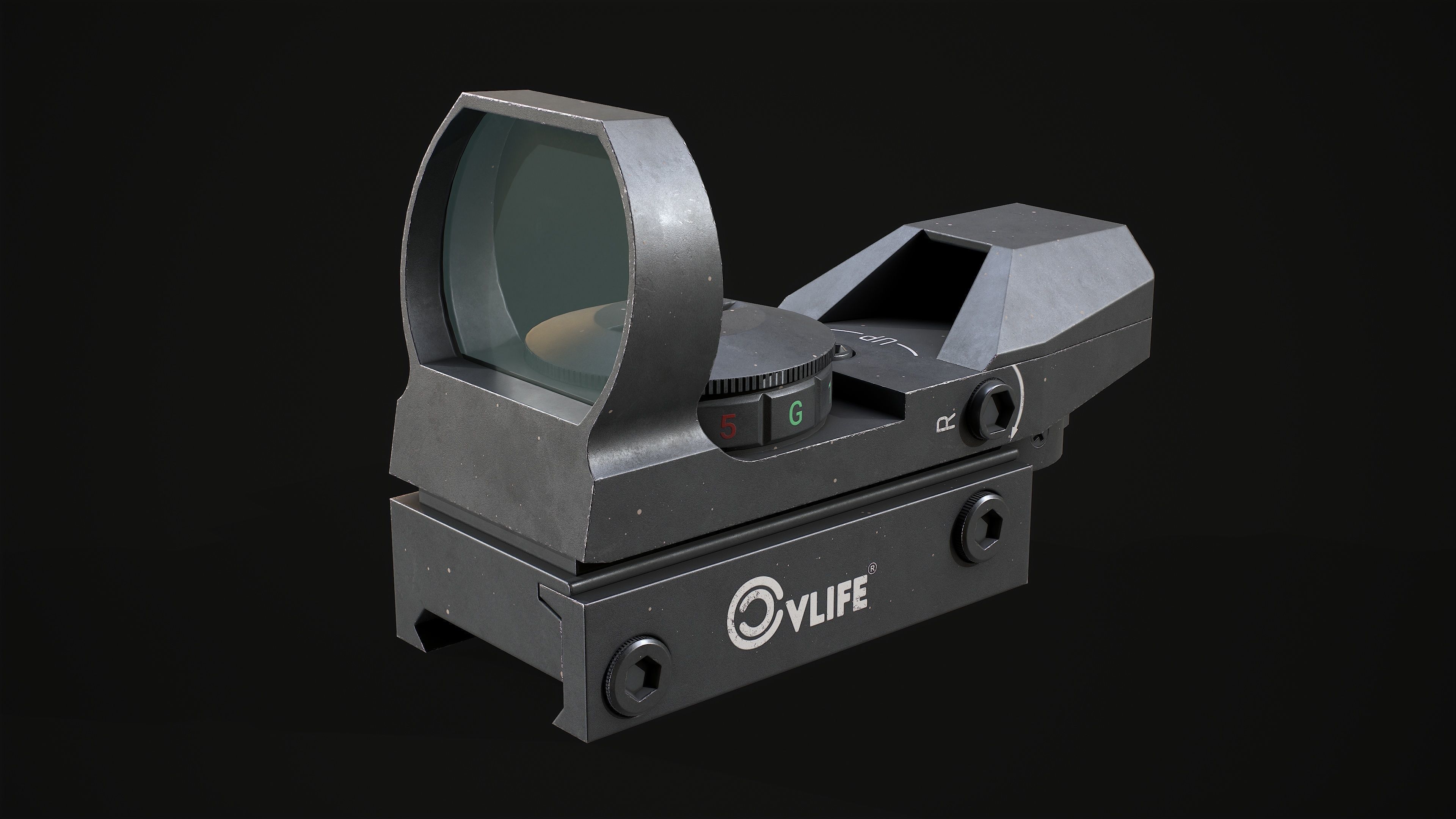 CVLIFE Reflex Red Dot Sight Low-poly 3D model_3