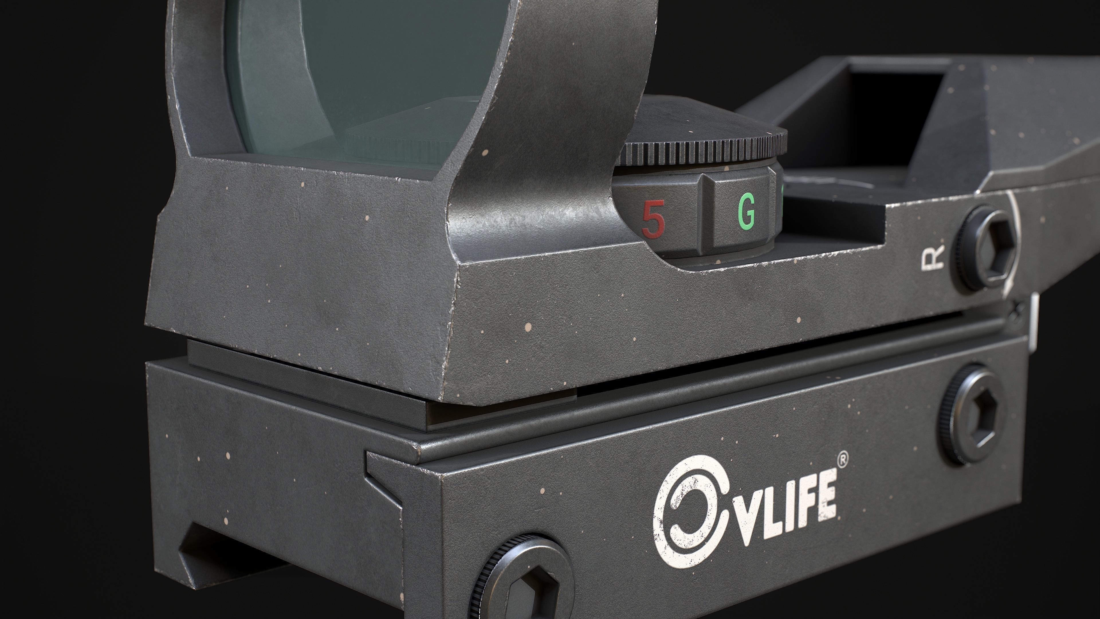 CVLIFE Reflex Red Dot Sight Low-poly 3D model_10