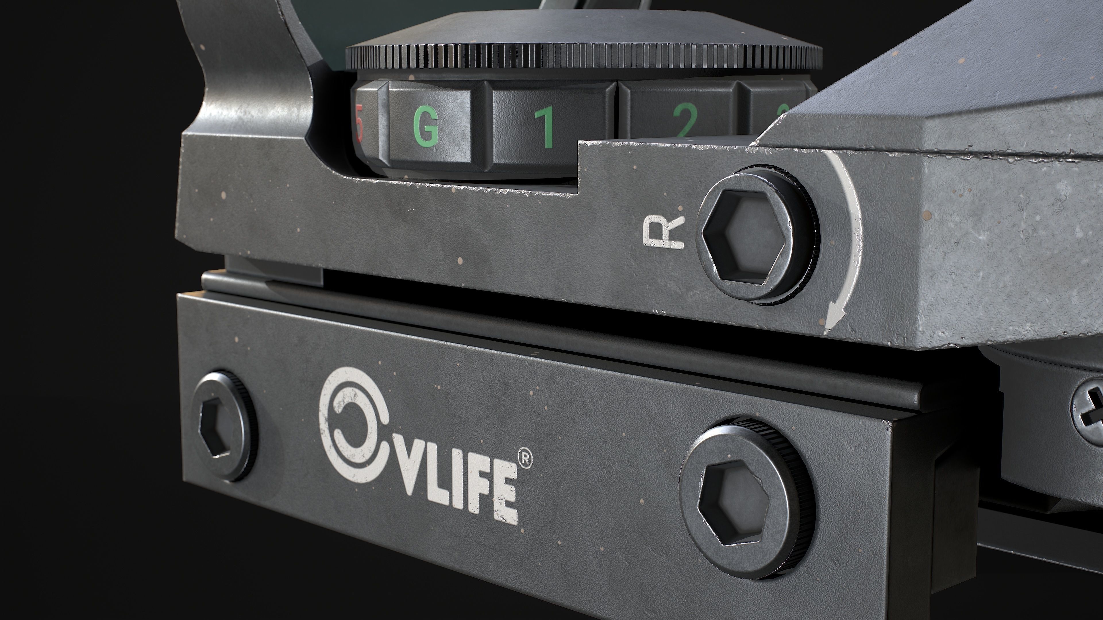 CVLIFE Reflex Red Dot Sight Low-poly 3D model_14