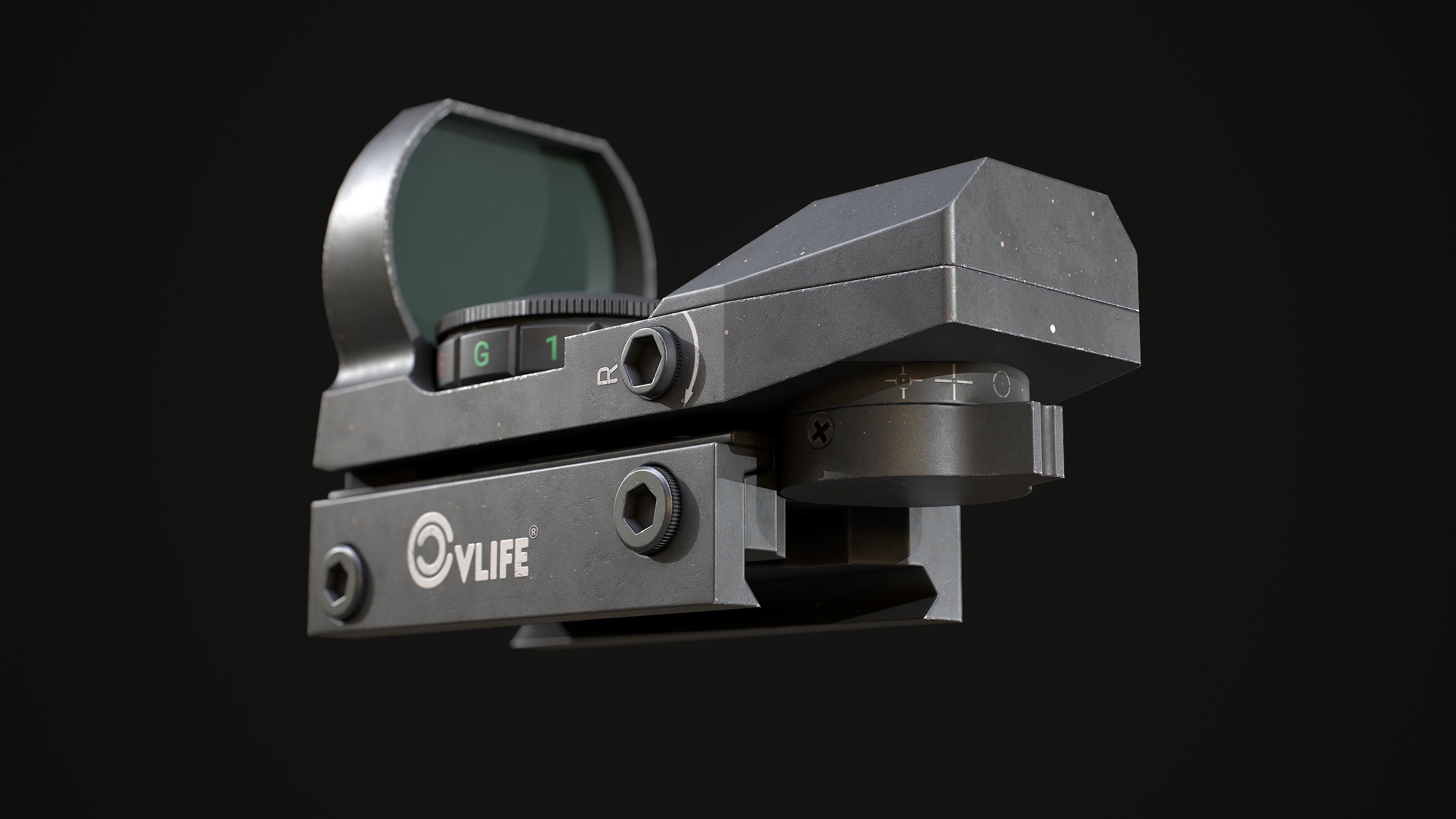 CVLIFE Reflex Red Dot Sight Low-poly 3D model_20