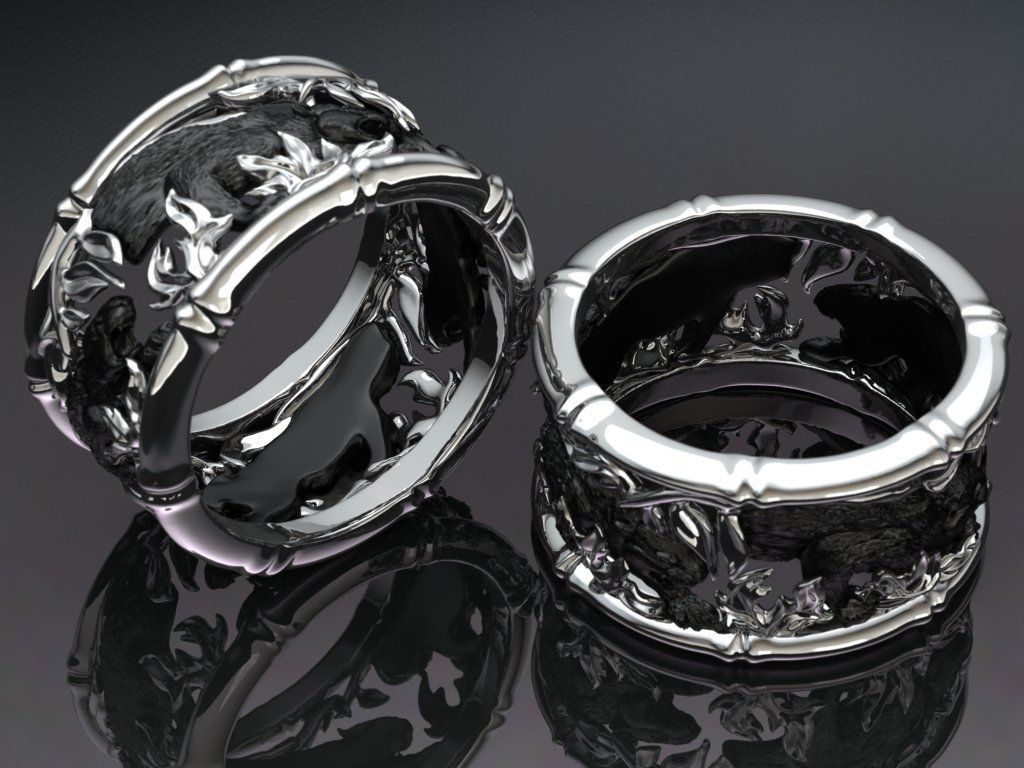 Tiger ring 3D print model_4