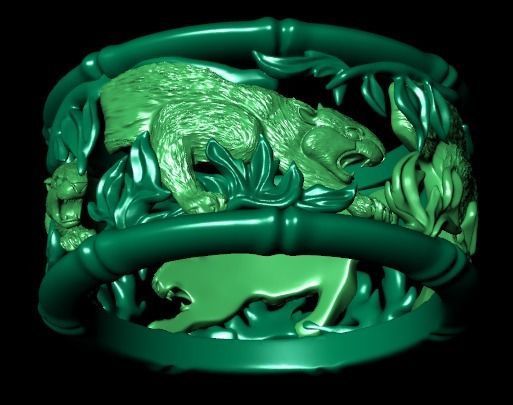Tiger ring 3D print model_13