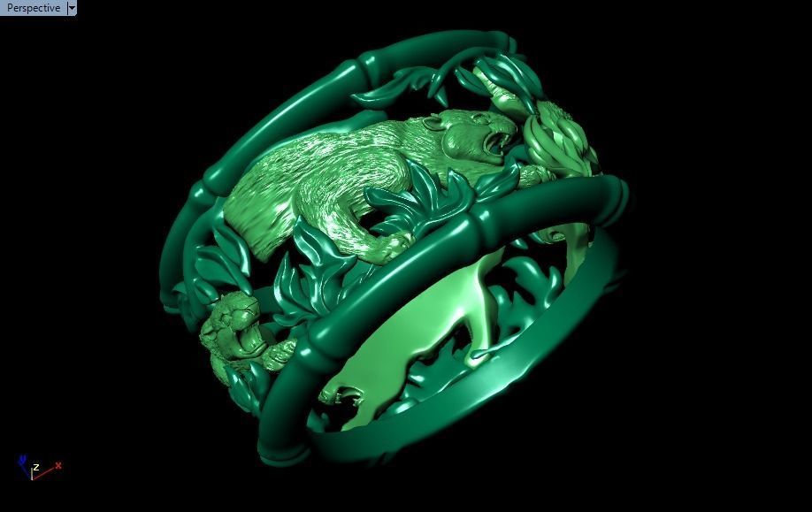 Tiger ring 3D print model_23