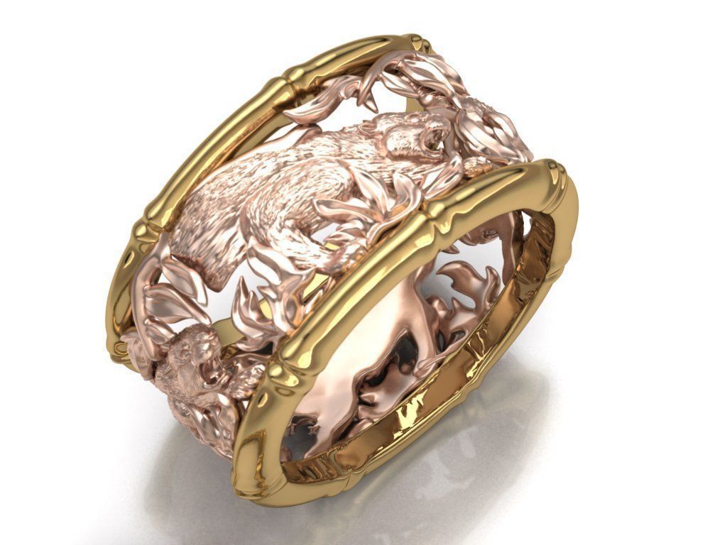 Tiger ring 3D print model_16