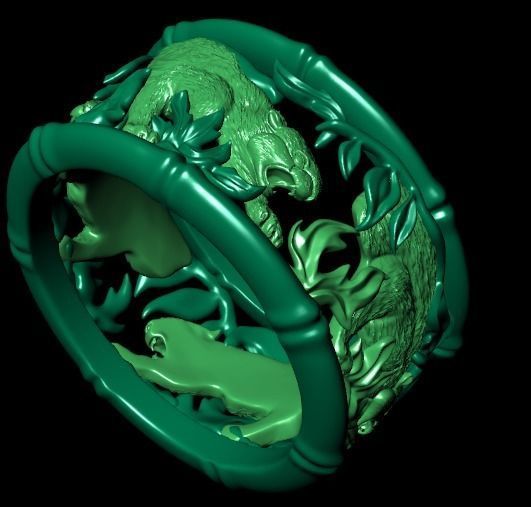 Tiger ring 3D print model_9