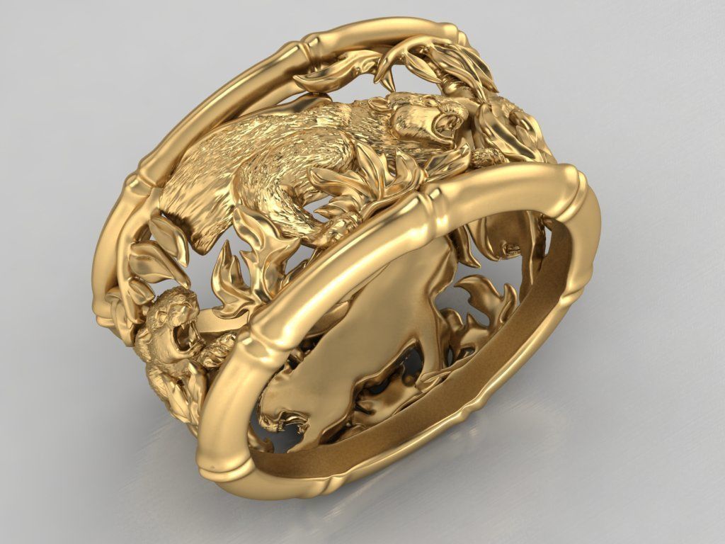Tiger ring 3D print model_10