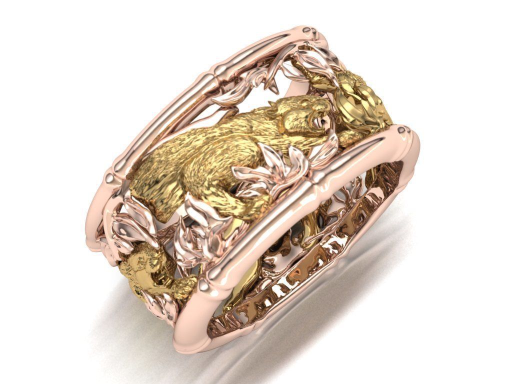 Tiger ring 3D print model_6