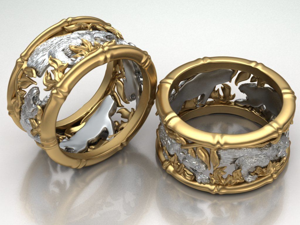 Tiger ring 3D print model_11