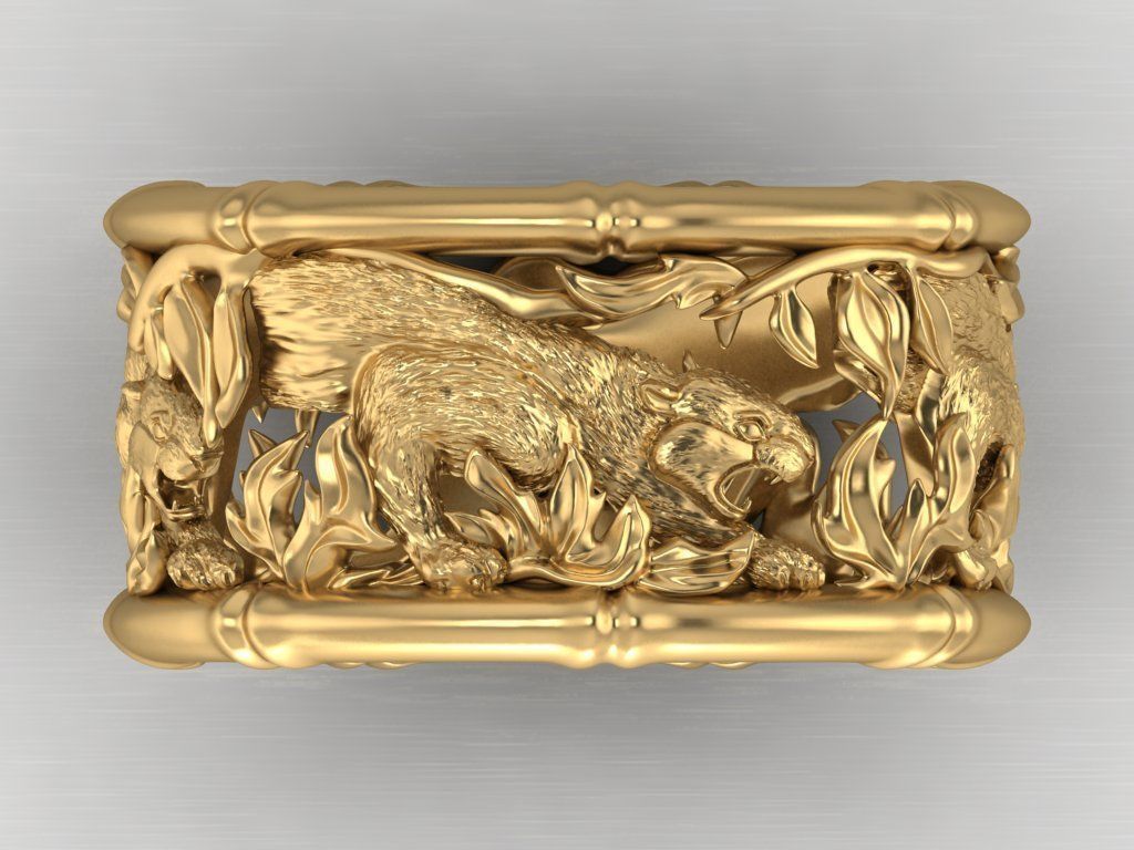 Tiger ring 3D print model_7