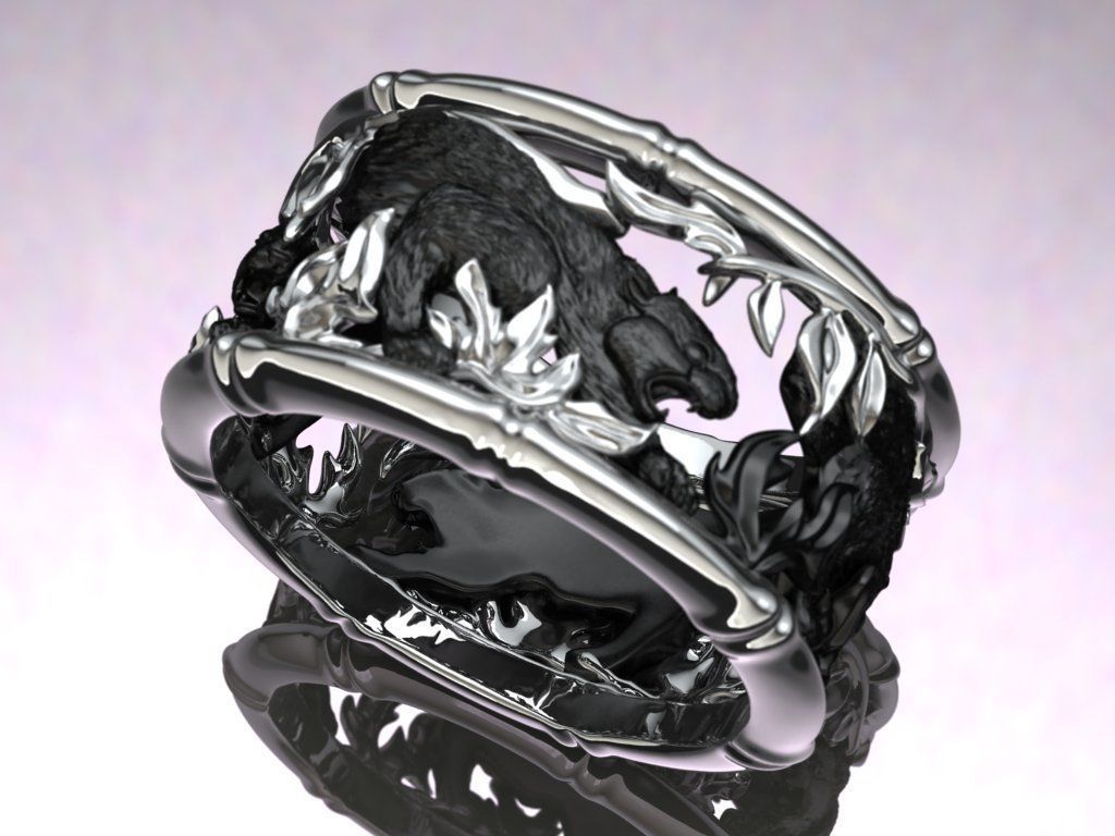 Tiger ring 3D print model_3