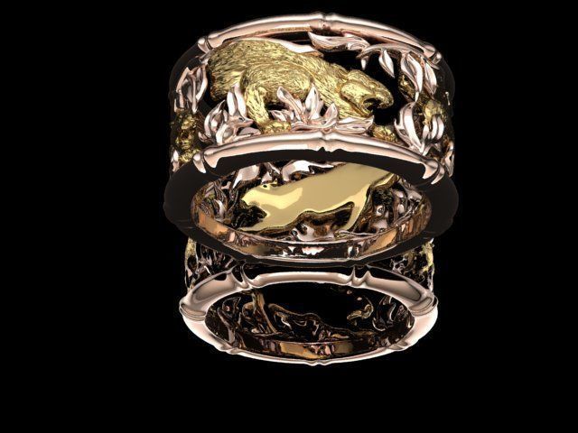 Tiger ring 3D print model_35