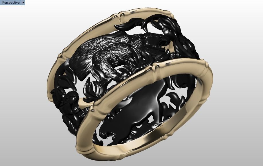 Tiger ring 3D print model_24