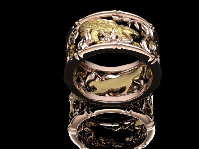 Tiger ring 3D print model_12