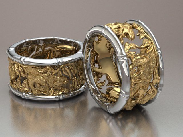 Tiger ring 3D print model_2