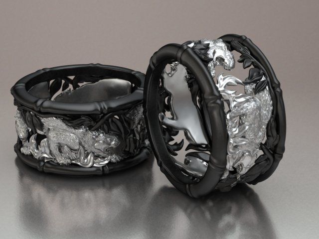 Tiger ring 3D print model_14