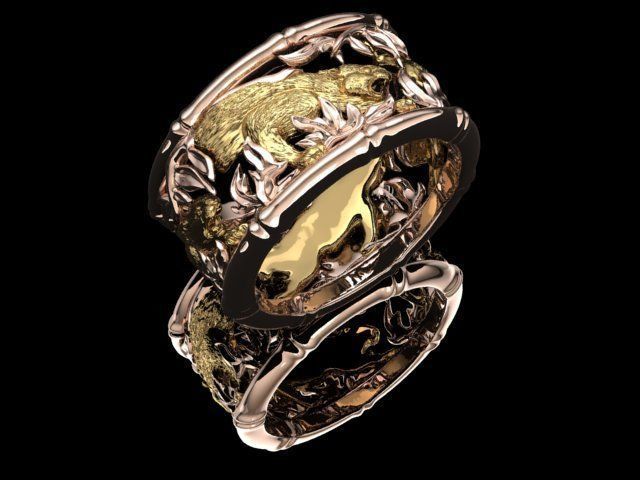 Tiger ring 3D print model_8