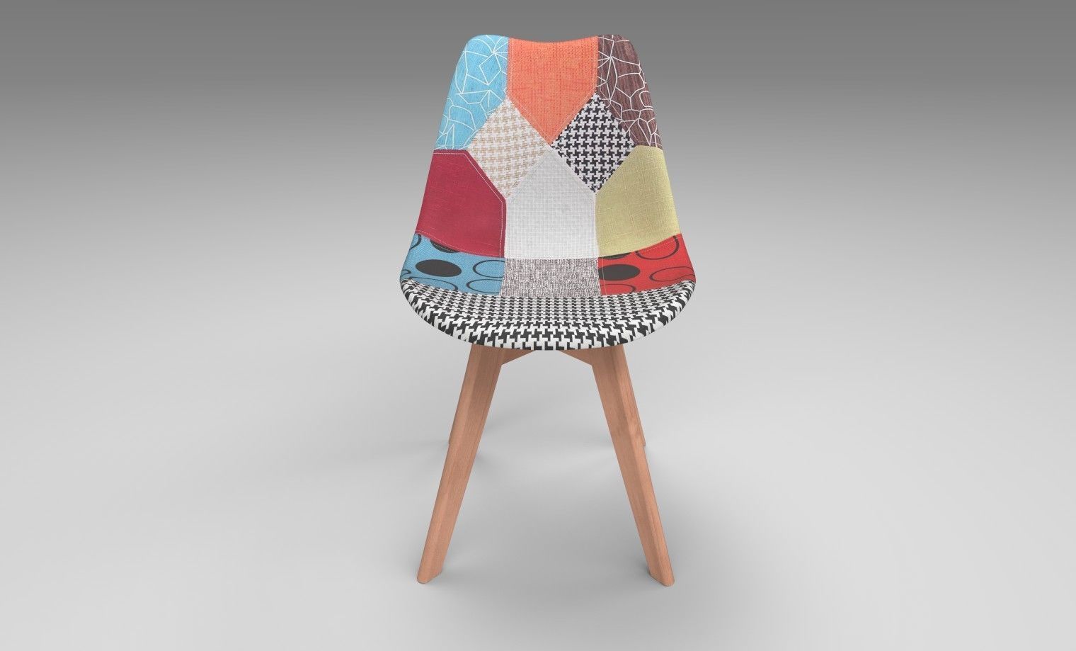 Multi Colour Fabric Chair 3D model_1