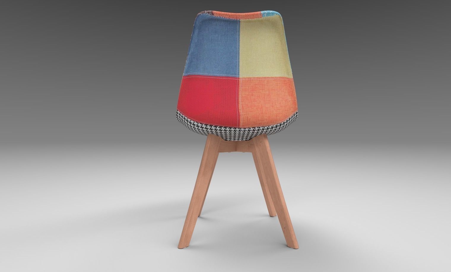 Multi Colour Fabric Chair 3D model_3