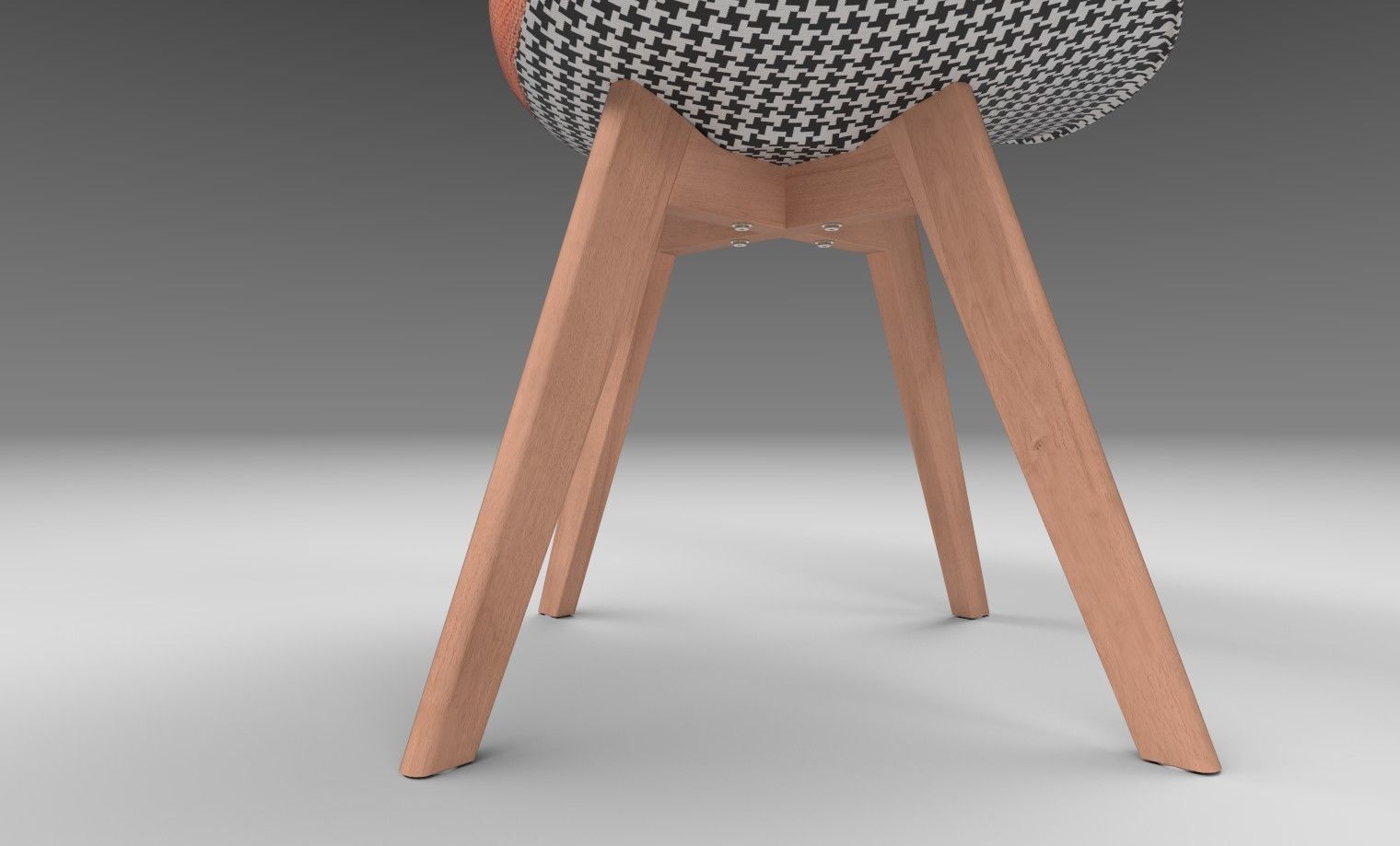 Multi Colour Fabric Chair 3D model_4
