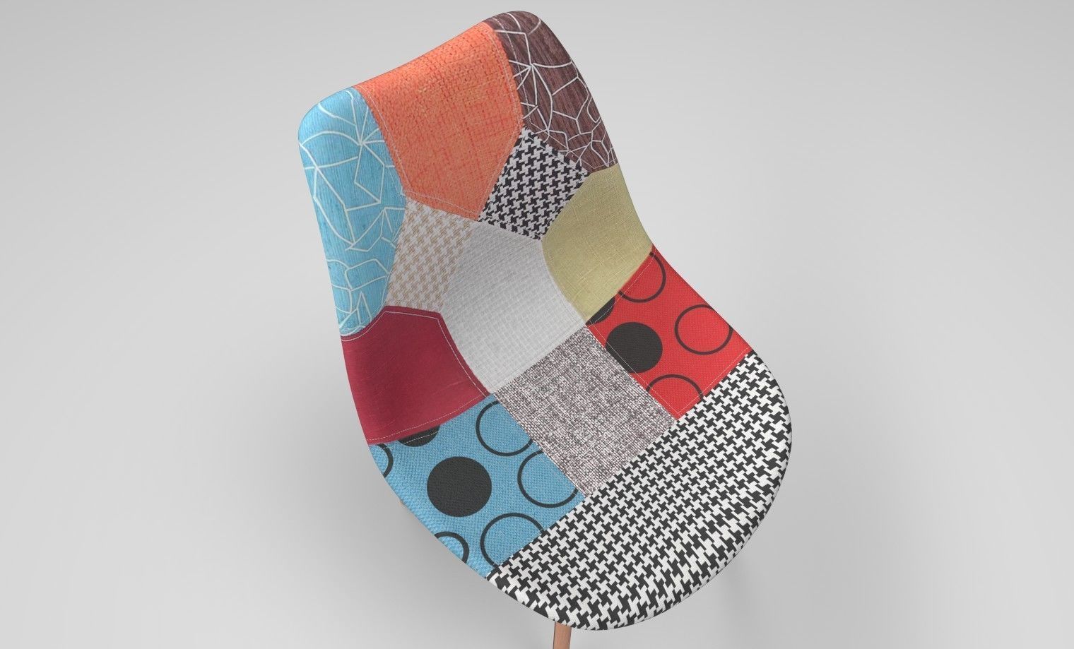Multi Colour Fabric Chair 3D model_2