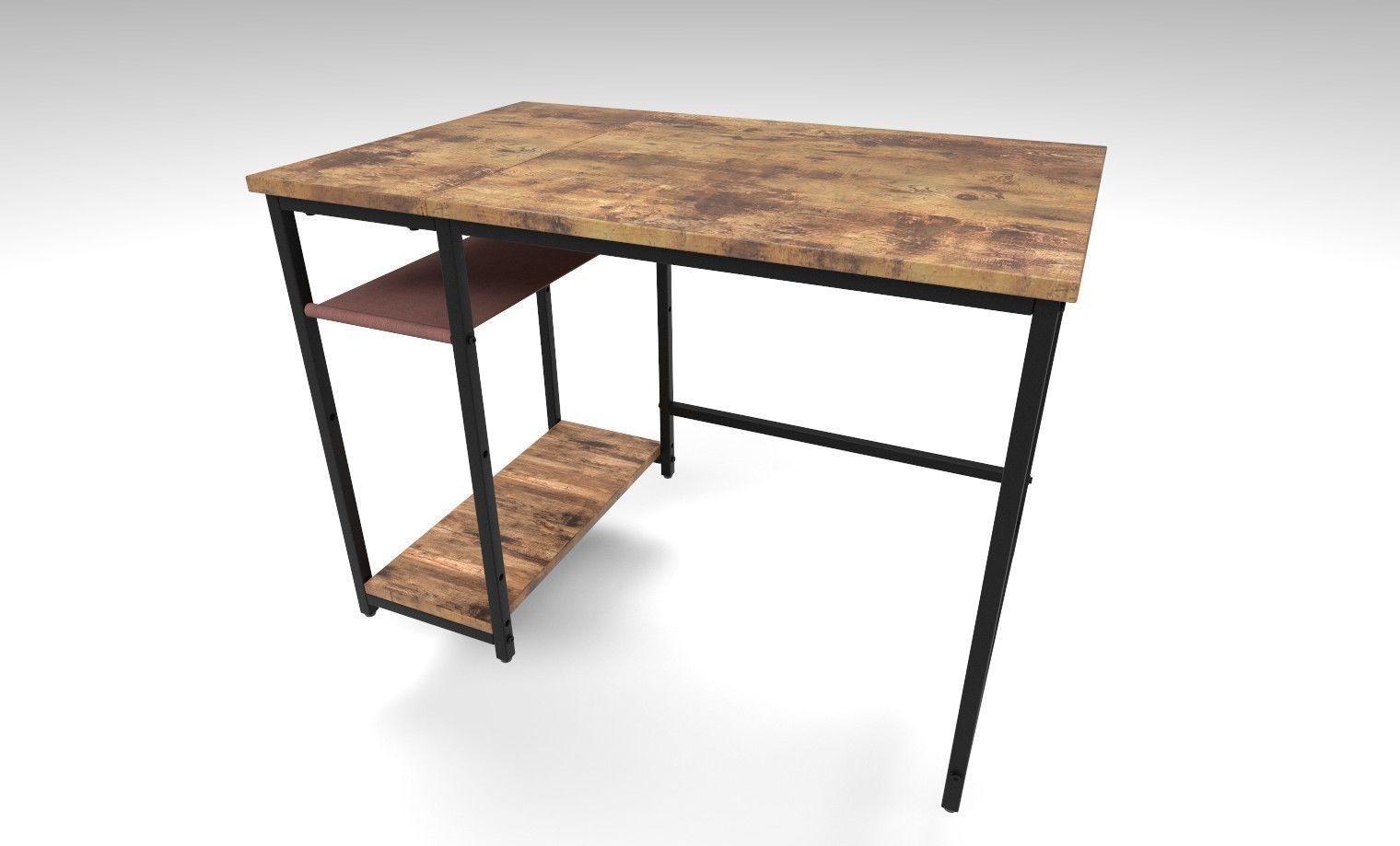 Rustic Wooden Table 3D model_2