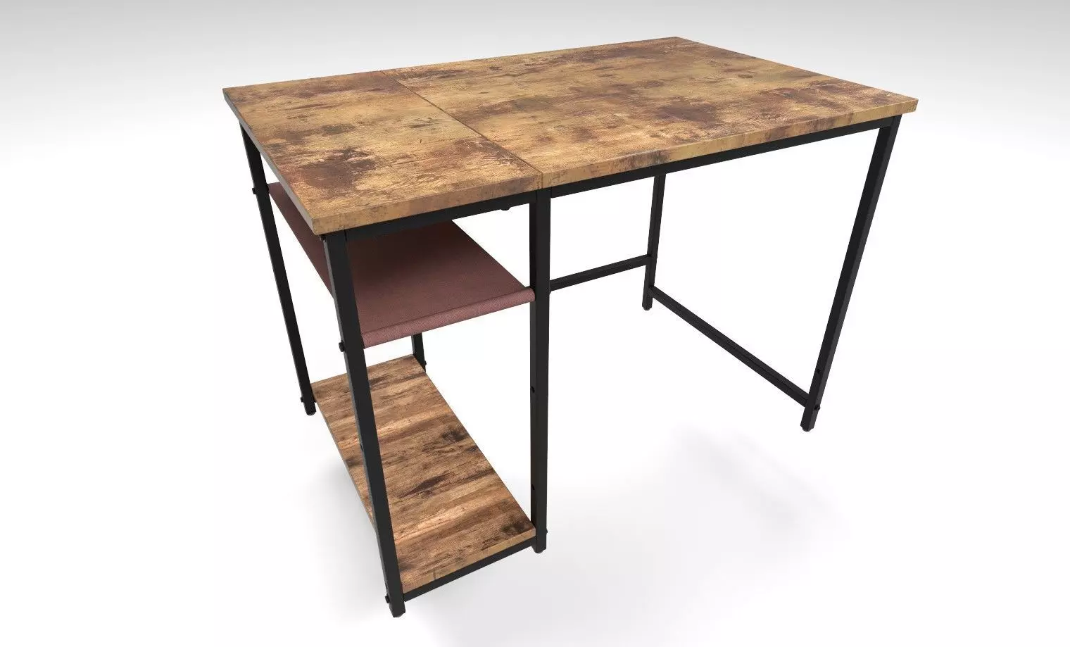 Rustic Wooden Table 3D model_0