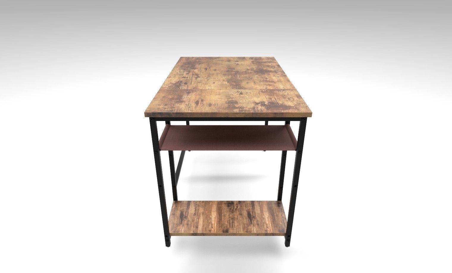 Rustic Wooden Table 3D model_3
