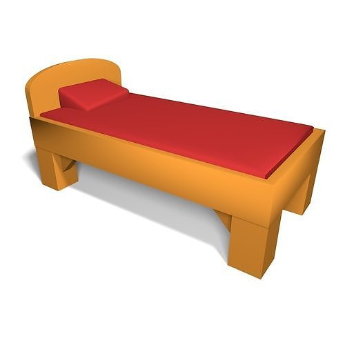 Low Poly Bed Low-poly 3D model