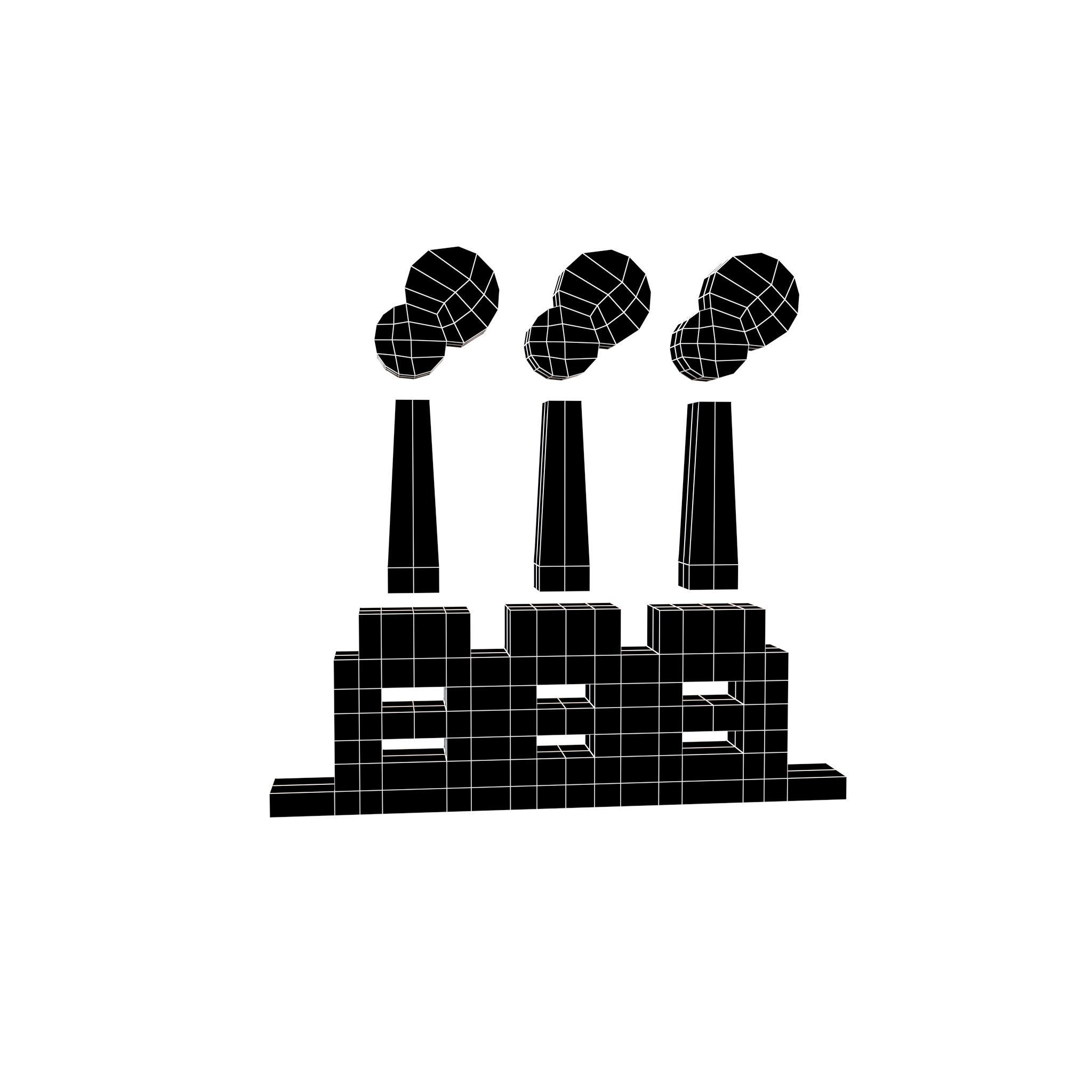 Thermal Power Symbol v1 001 Low-poly 3D model_6