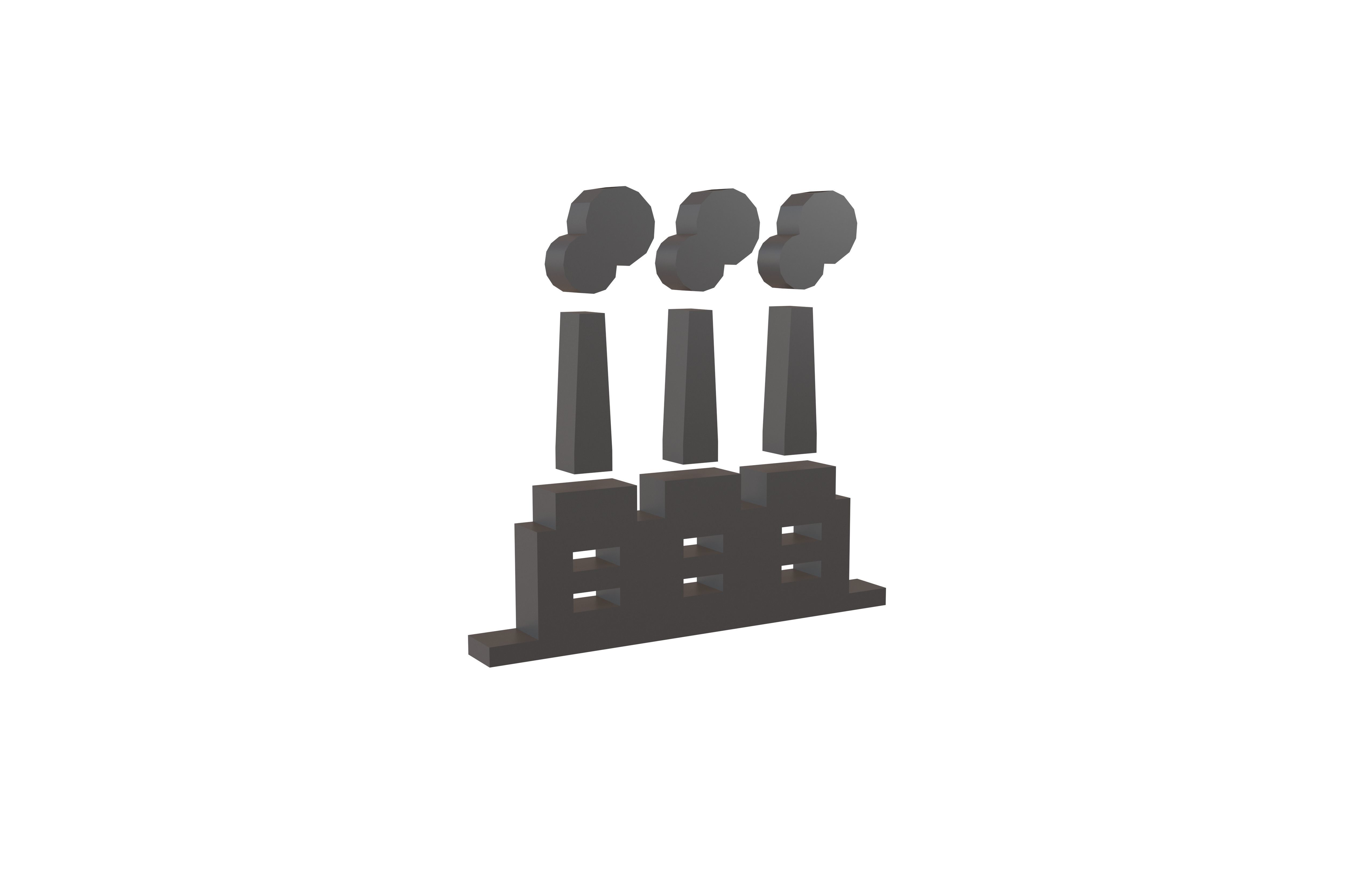 Thermal Power Symbol v1 001 Low-poly 3D model_1