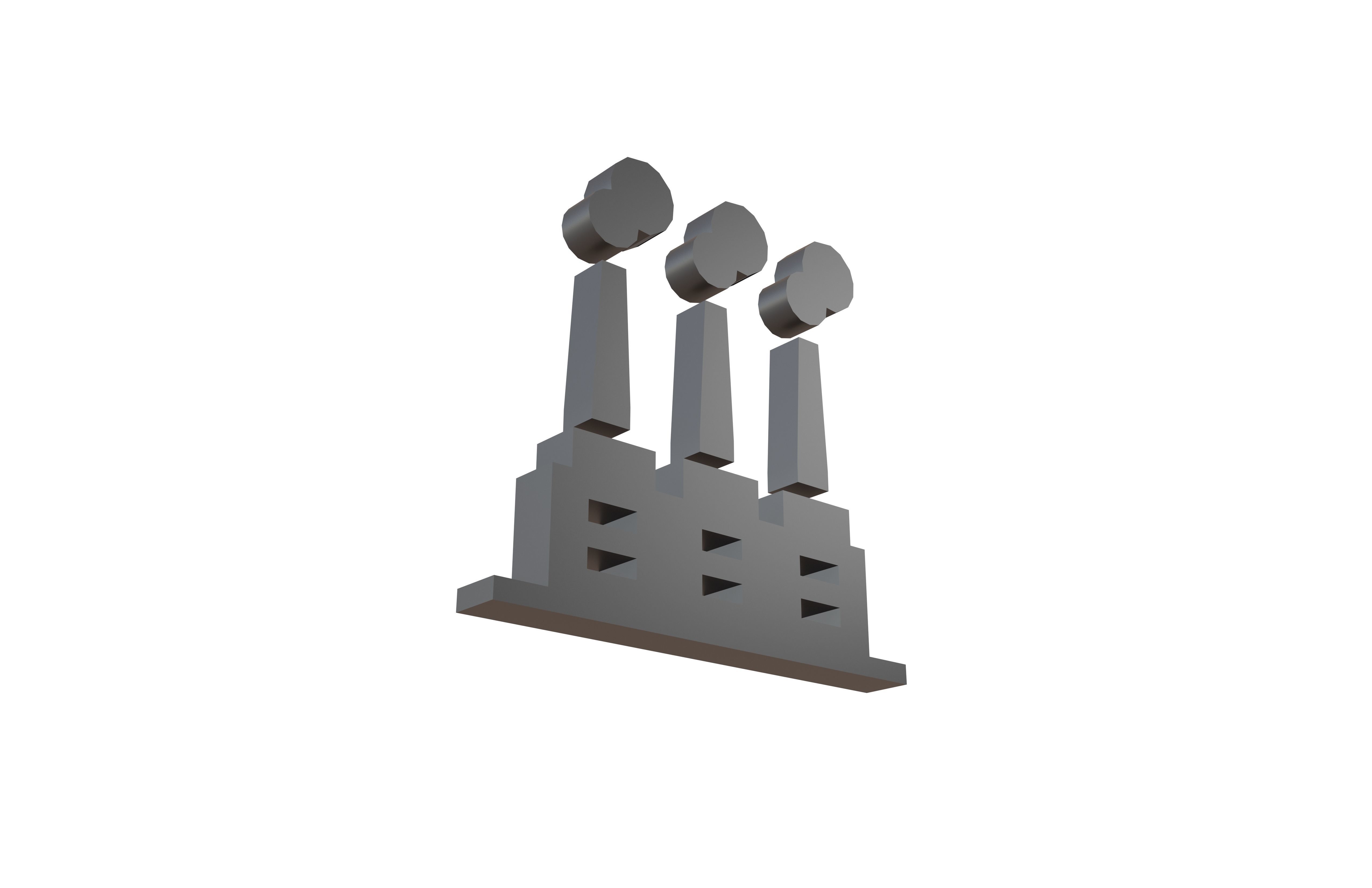 Thermal Power Symbol v1 001 Low-poly 3D model_3