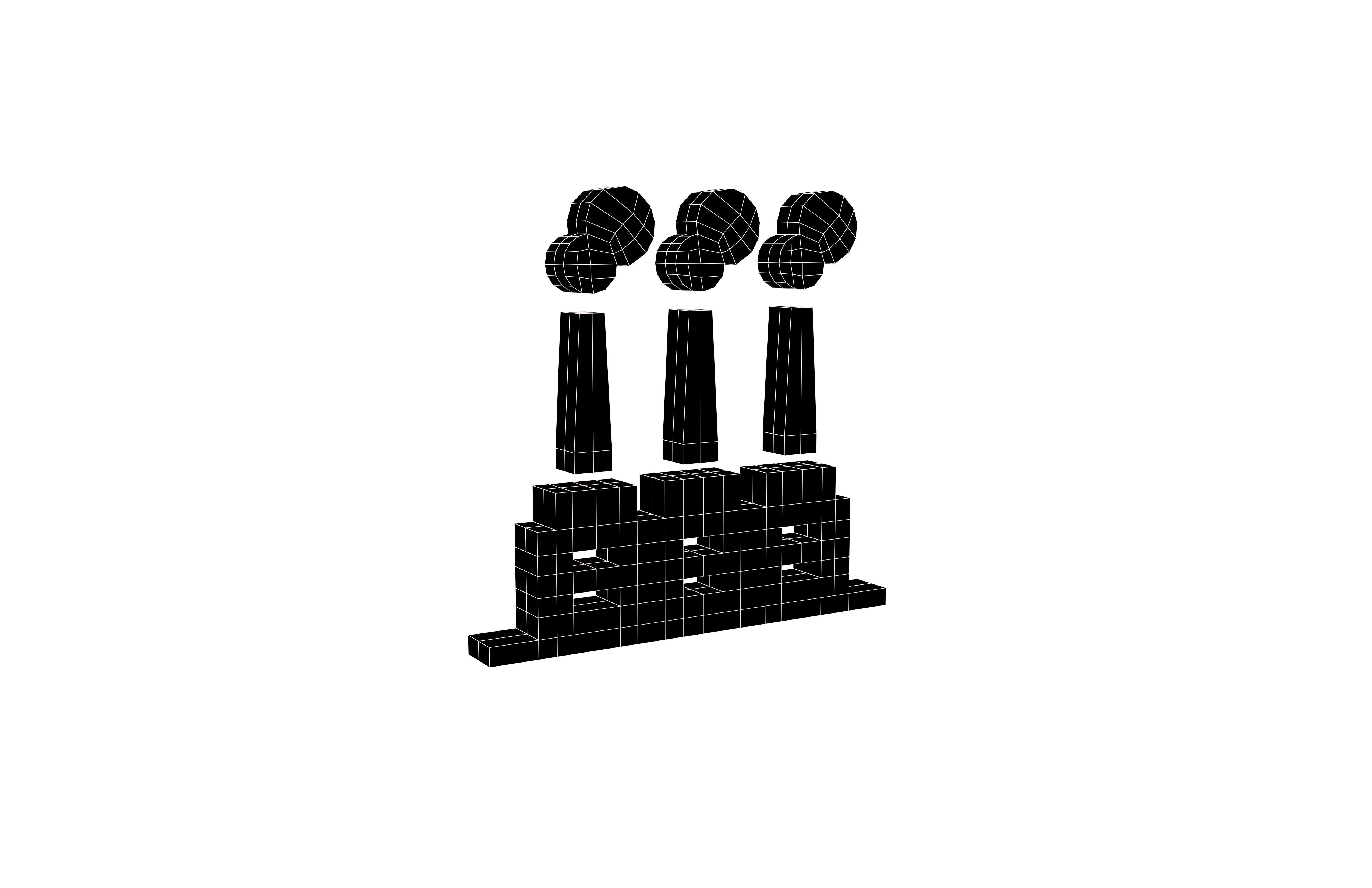 Thermal Power Symbol v1 001 Low-poly 3D model_4