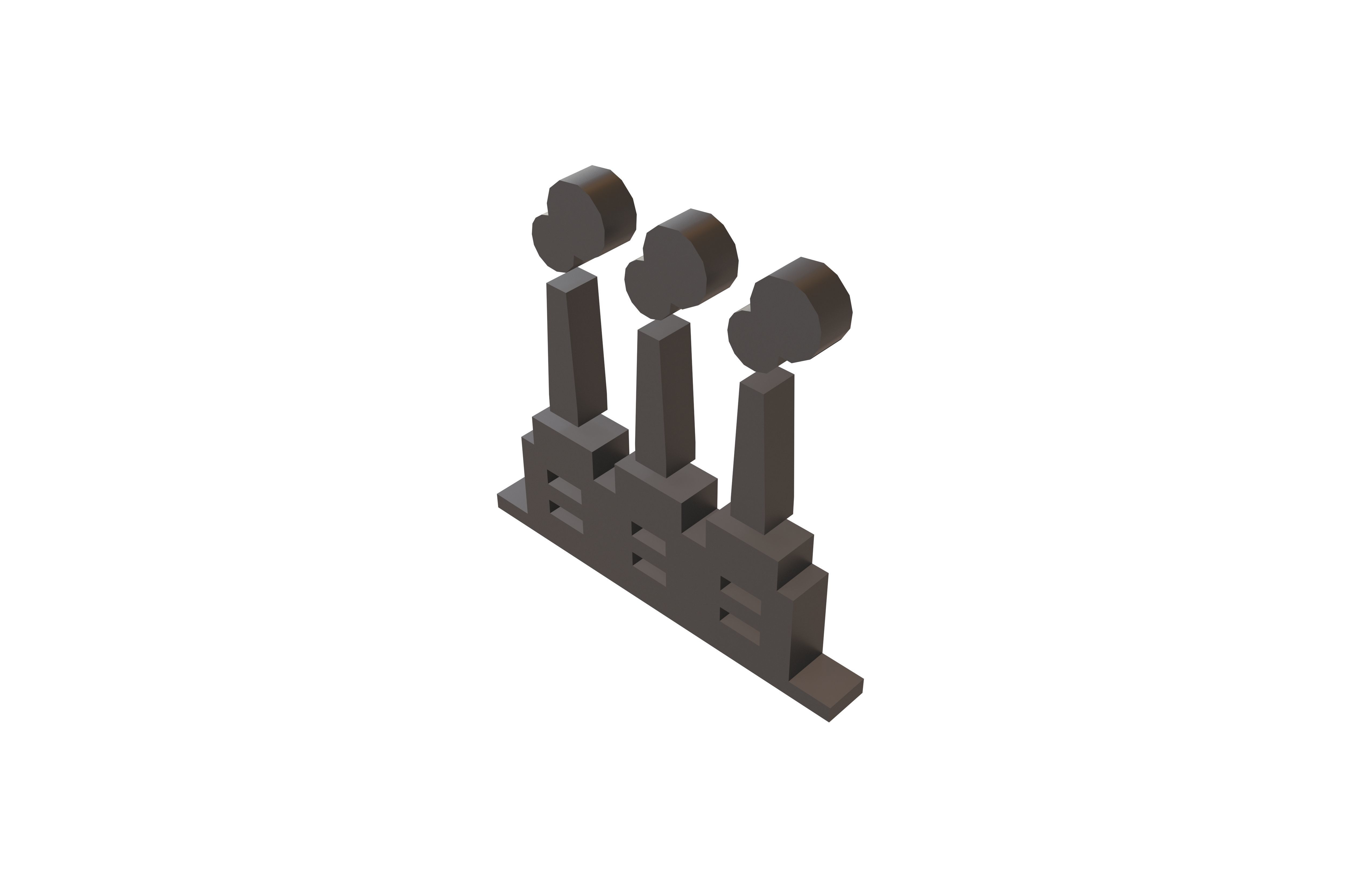 Thermal Power Symbol v1 001 Low-poly 3D model_2