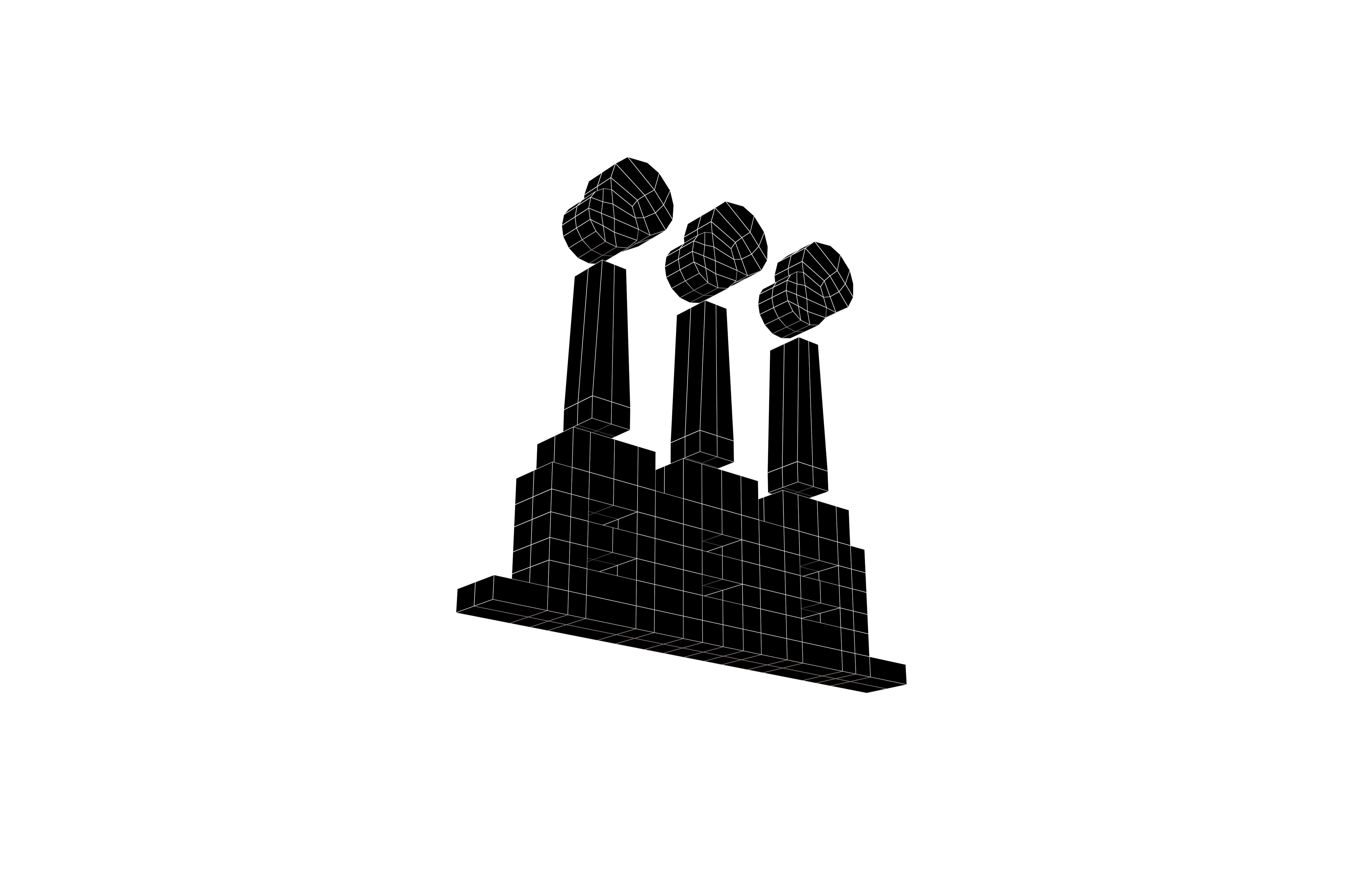 Thermal Power Symbol v1 001 Low-poly 3D model_5