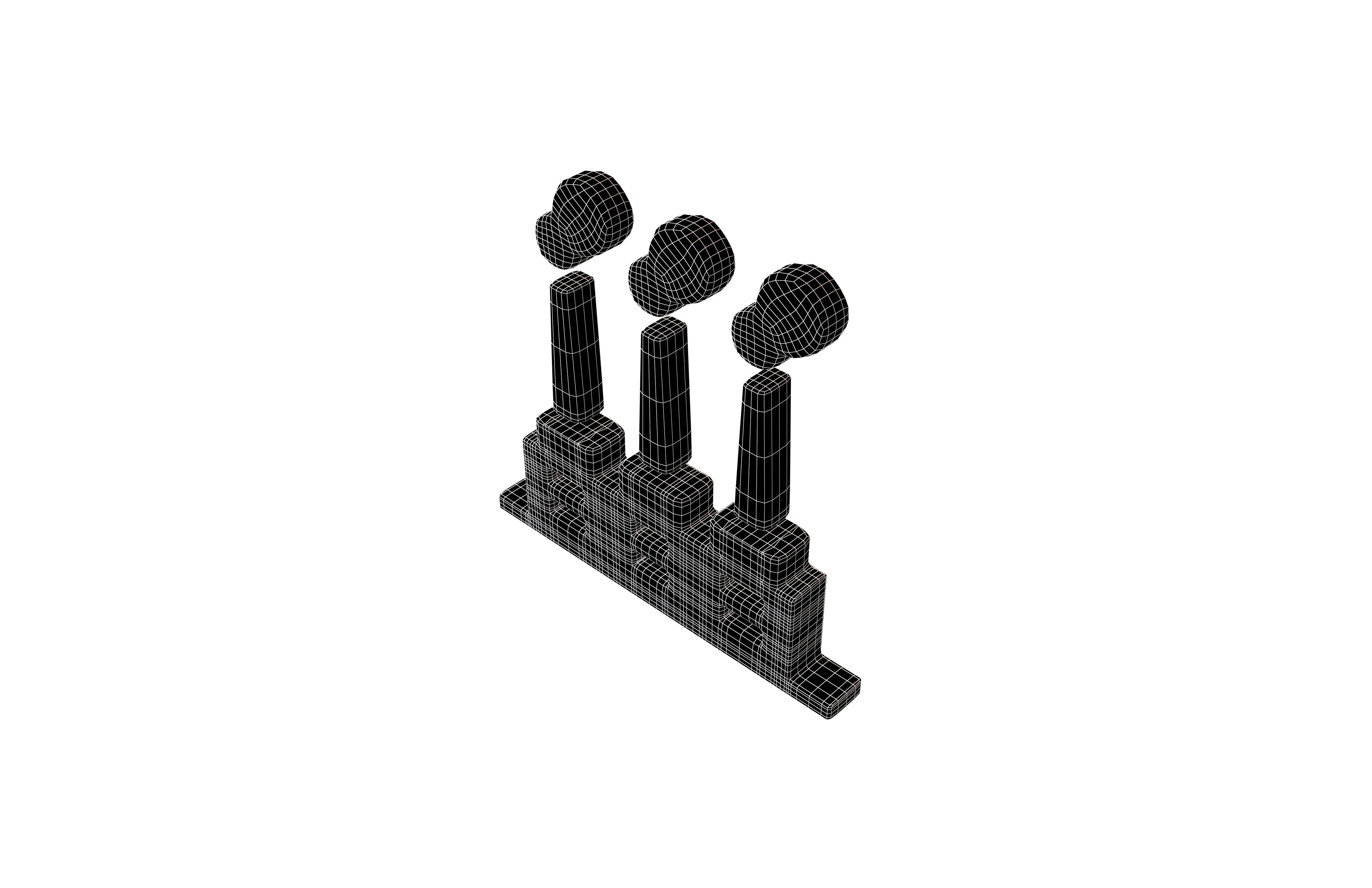 Thermal Power Symbol v2 002 Low-poly 3D model_6