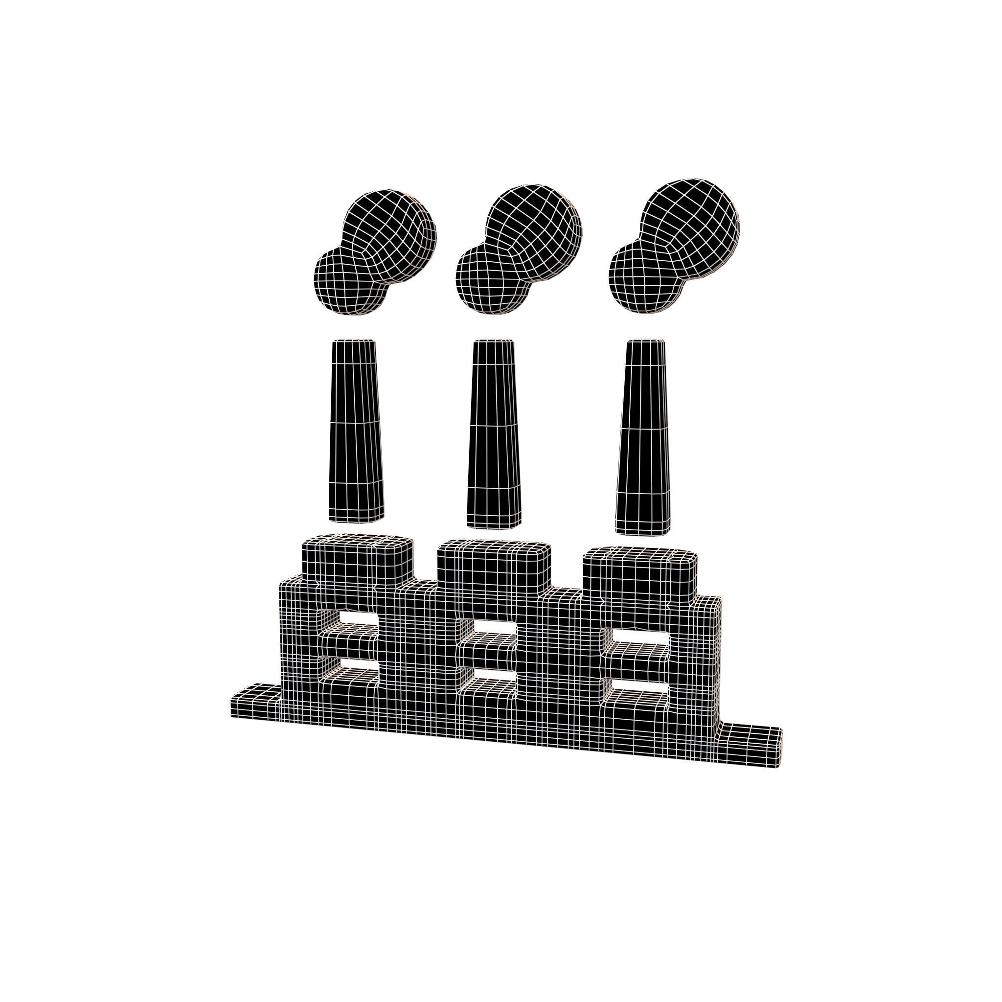 Thermal Power Symbol v2 002 Low-poly 3D model_4