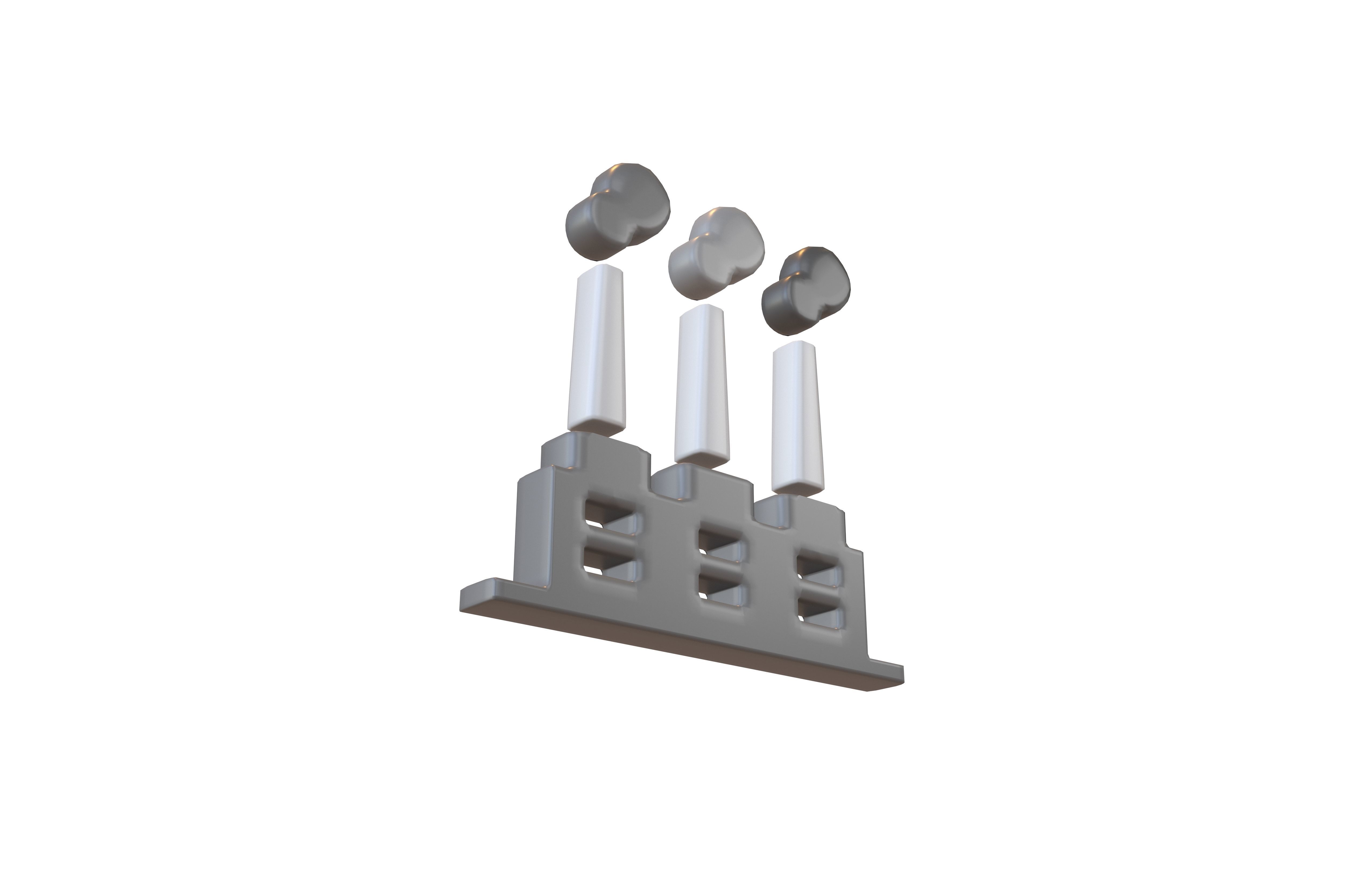 Thermal Power Symbol v2 002 Low-poly 3D model_3