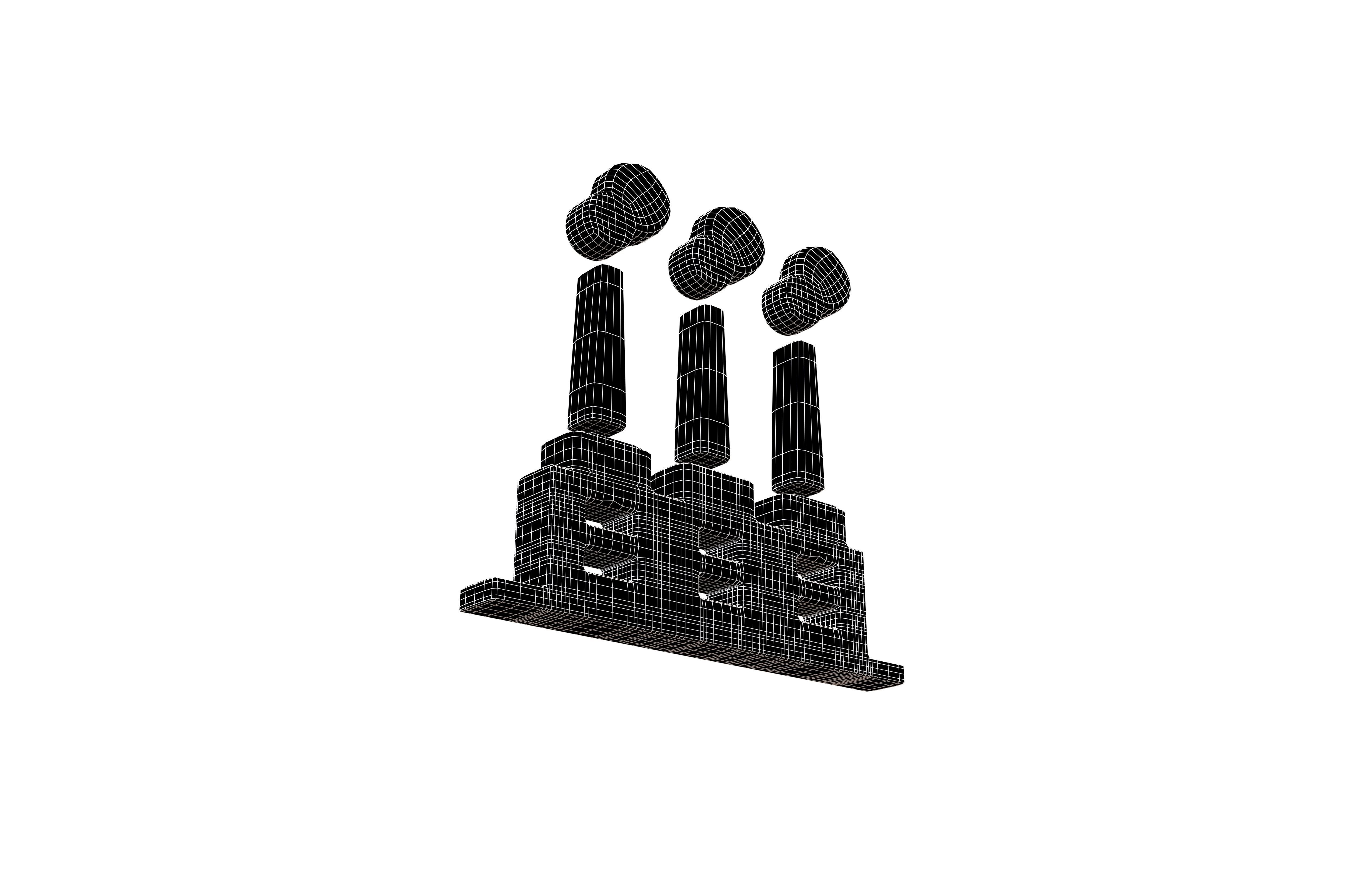 Thermal Power Symbol v2 002 Low-poly 3D model_7