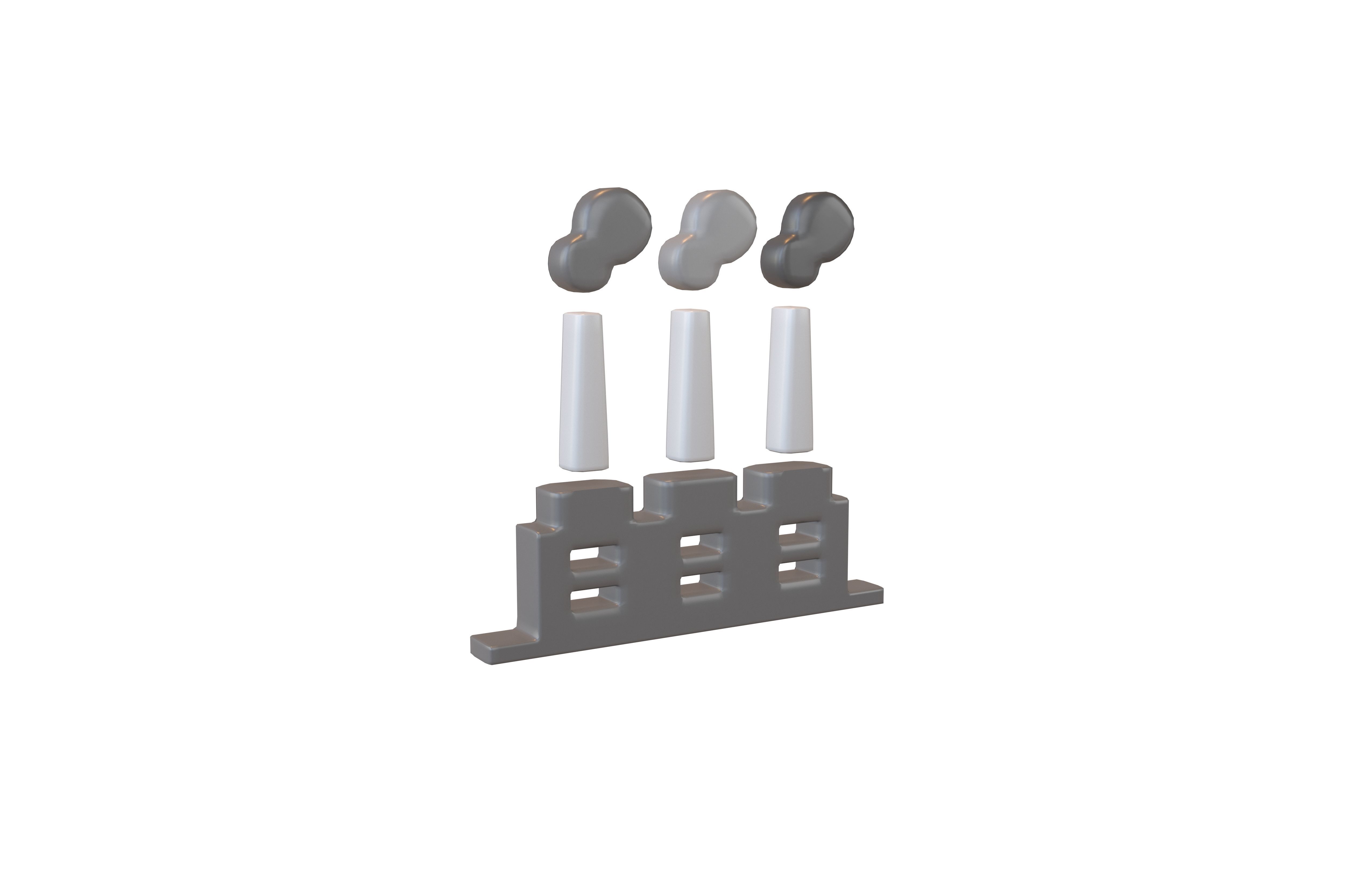 Thermal Power Symbol v2 002 Low-poly 3D model_1