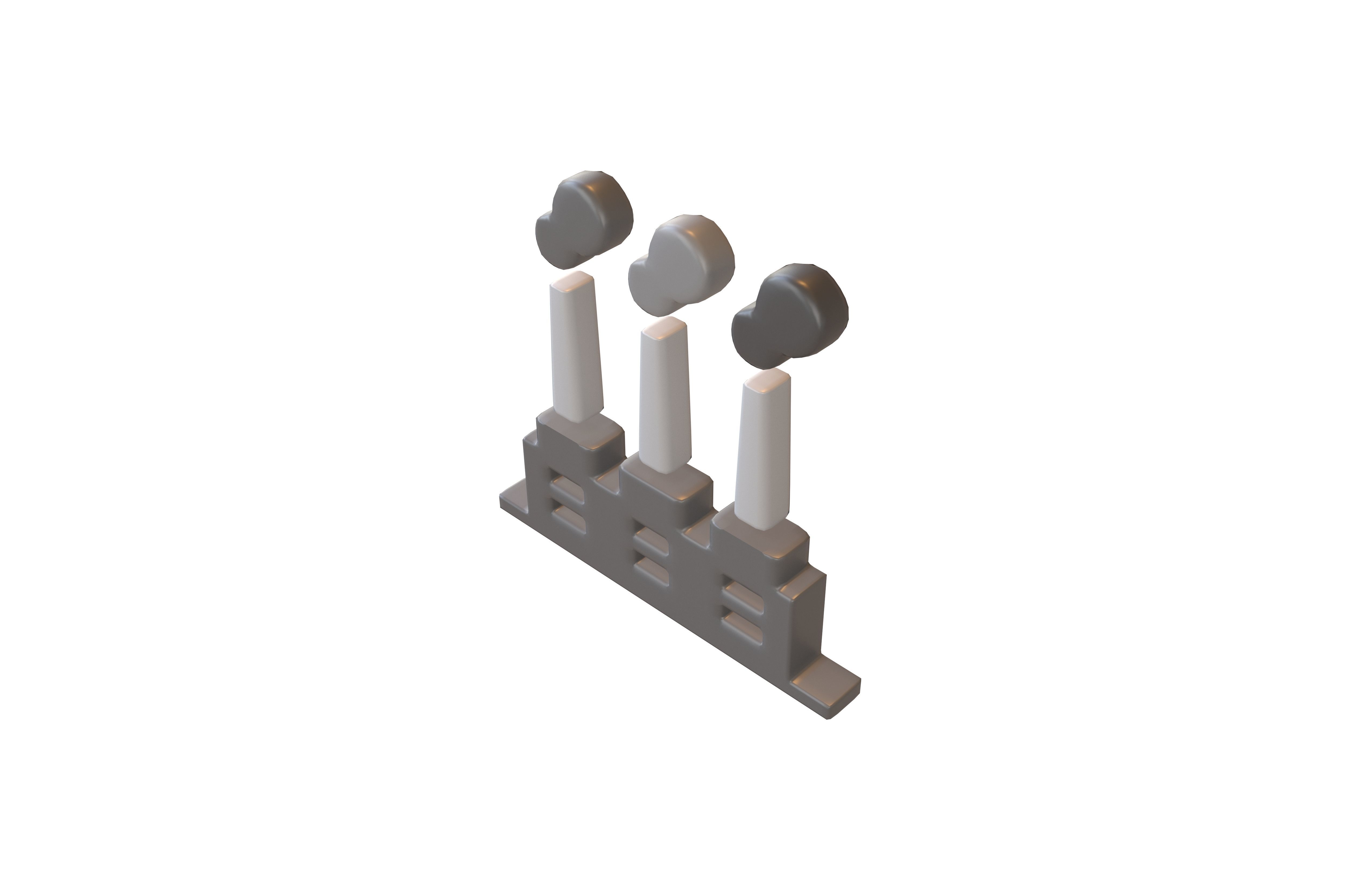 Thermal Power Symbol v2 002 Low-poly 3D model_2