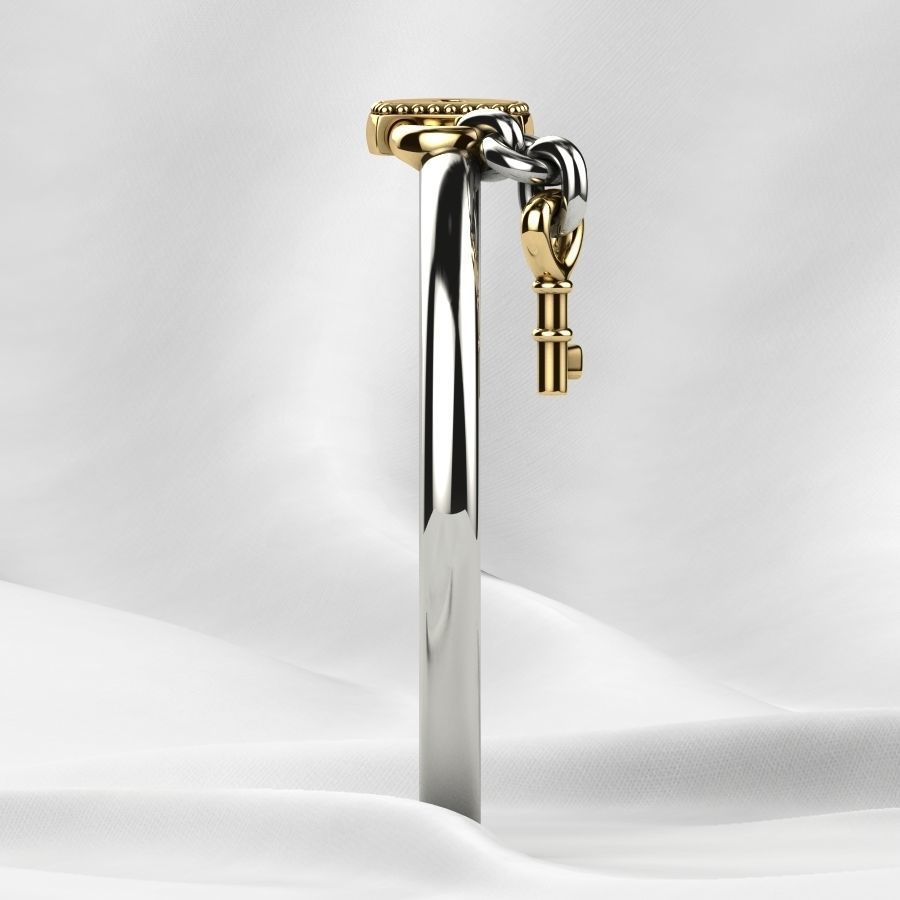Lock with Key Gold Ring 3D print model_18
