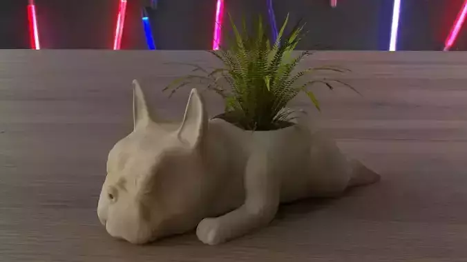French Bulldog  flowerpot STL
