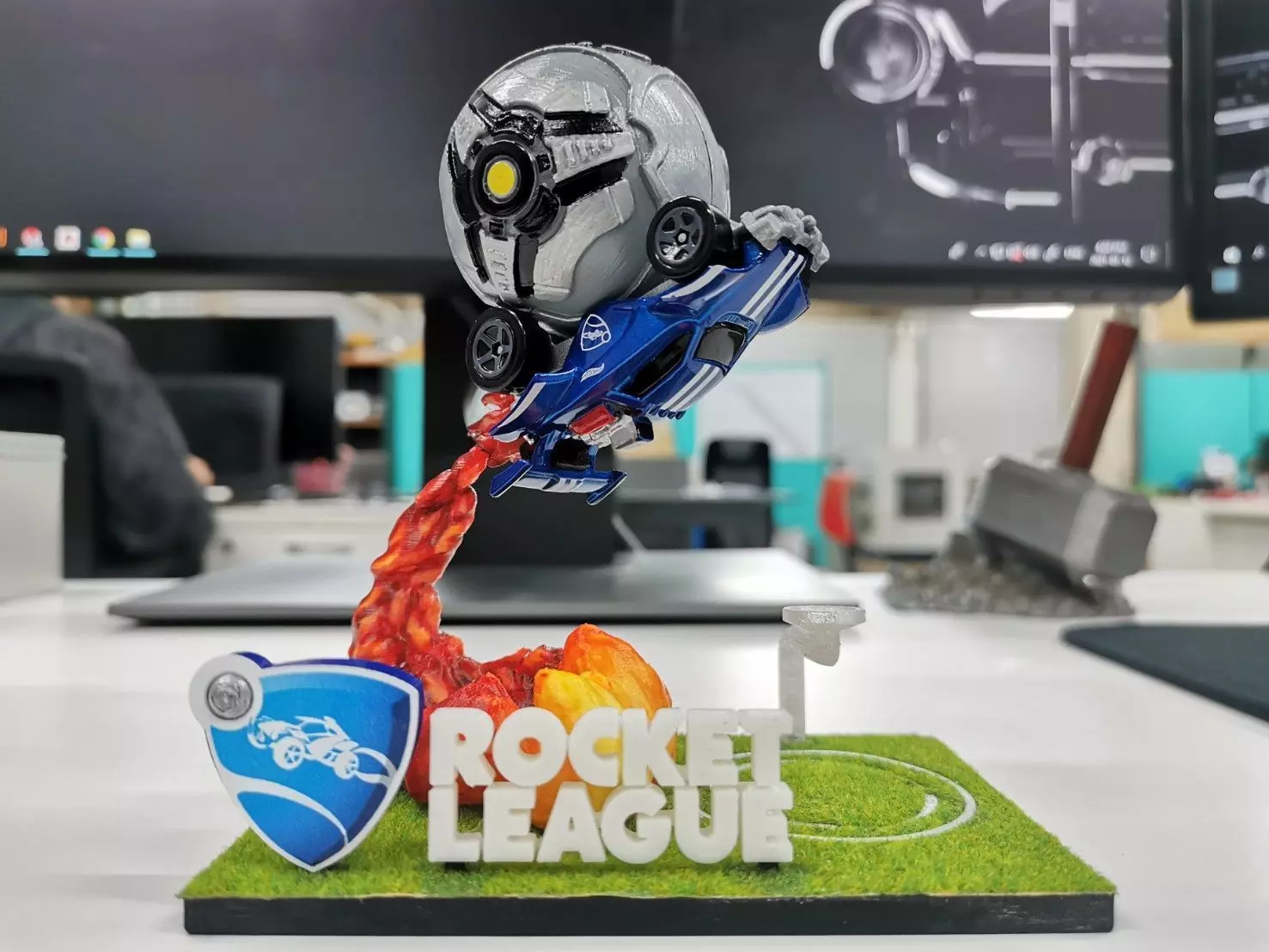rocket league stand 3D print model_0