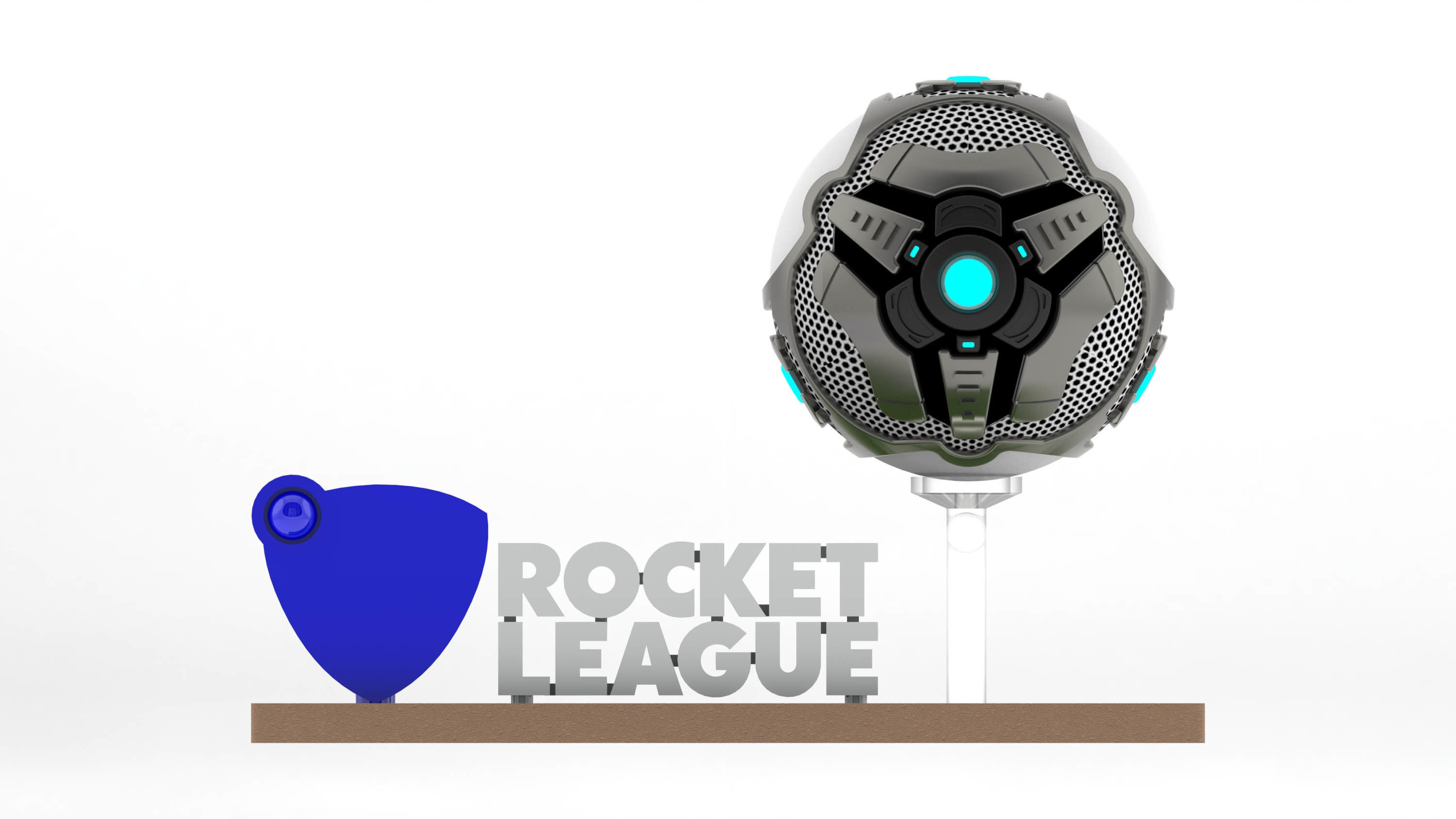 rocket league stand 3D print model_3