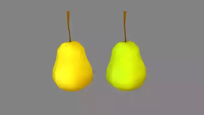 Cartoon yellow pear and green pear