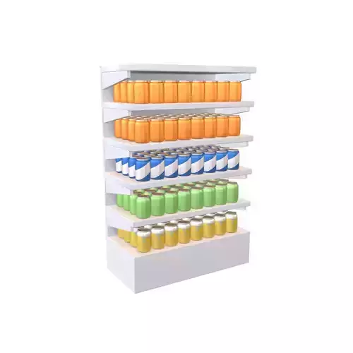 Canned Drinks On Shelf v1 002