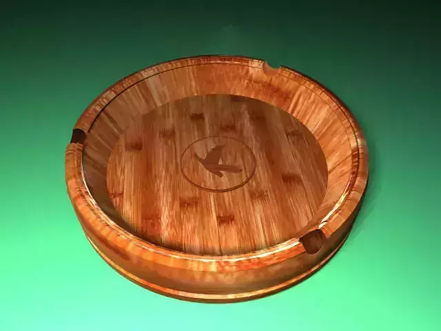 Wooden - ashtray v1 Low-poly 3D model